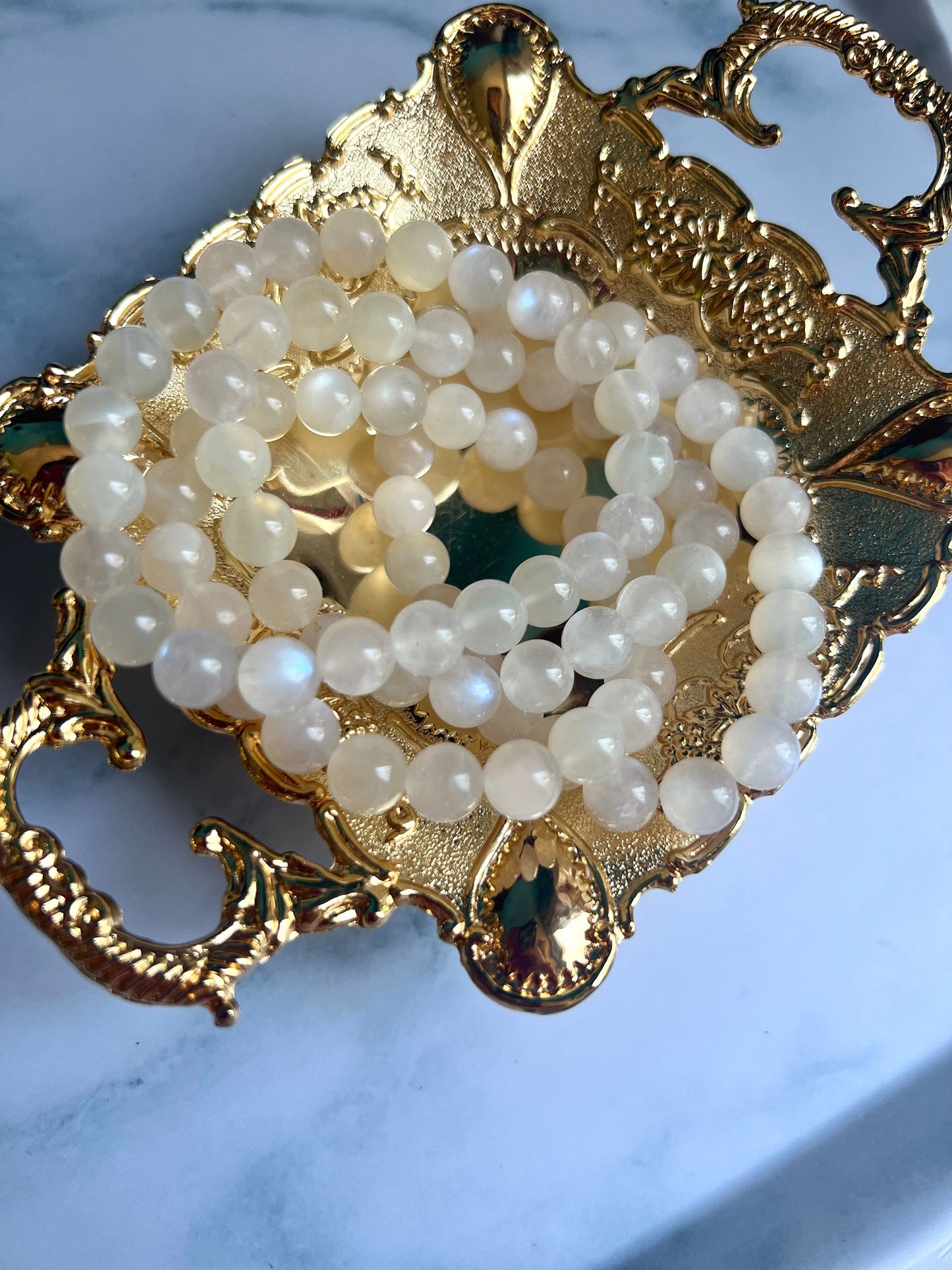 Moonstone Bracelet 8mm Goddess Energy Femininity Fertility Gift for mom Gemstone Bracelet Genuine Moonstone with Blue Flash