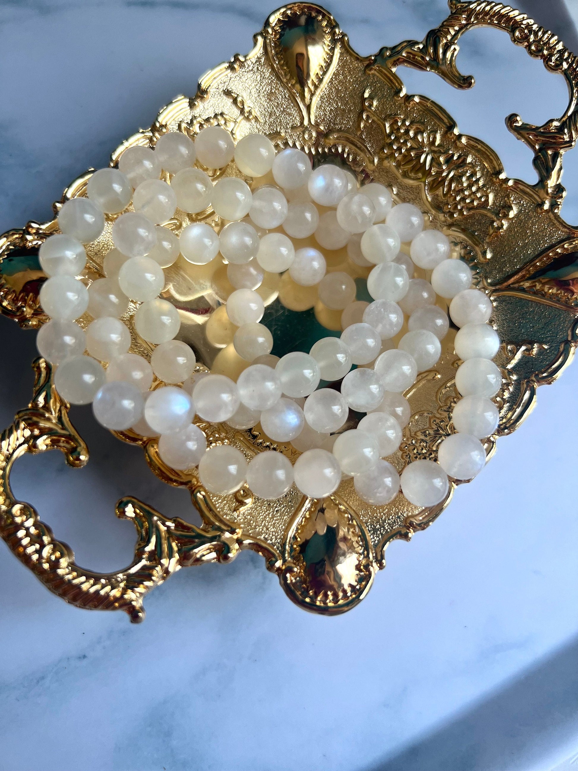 Moonstone Bracelet 8mm Goddess Energy Femininity Fertility Gift for mom Gemstone Bracelet Genuine Moonstone with Blue Flash