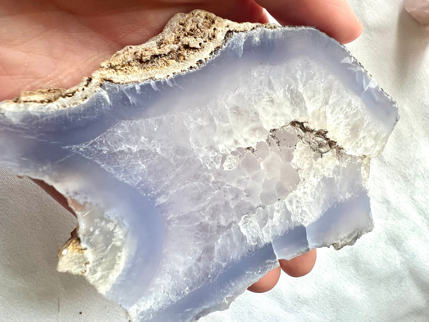 Raw Blue Lace Agate Slice 4.8oz Blue Lace Agate slab