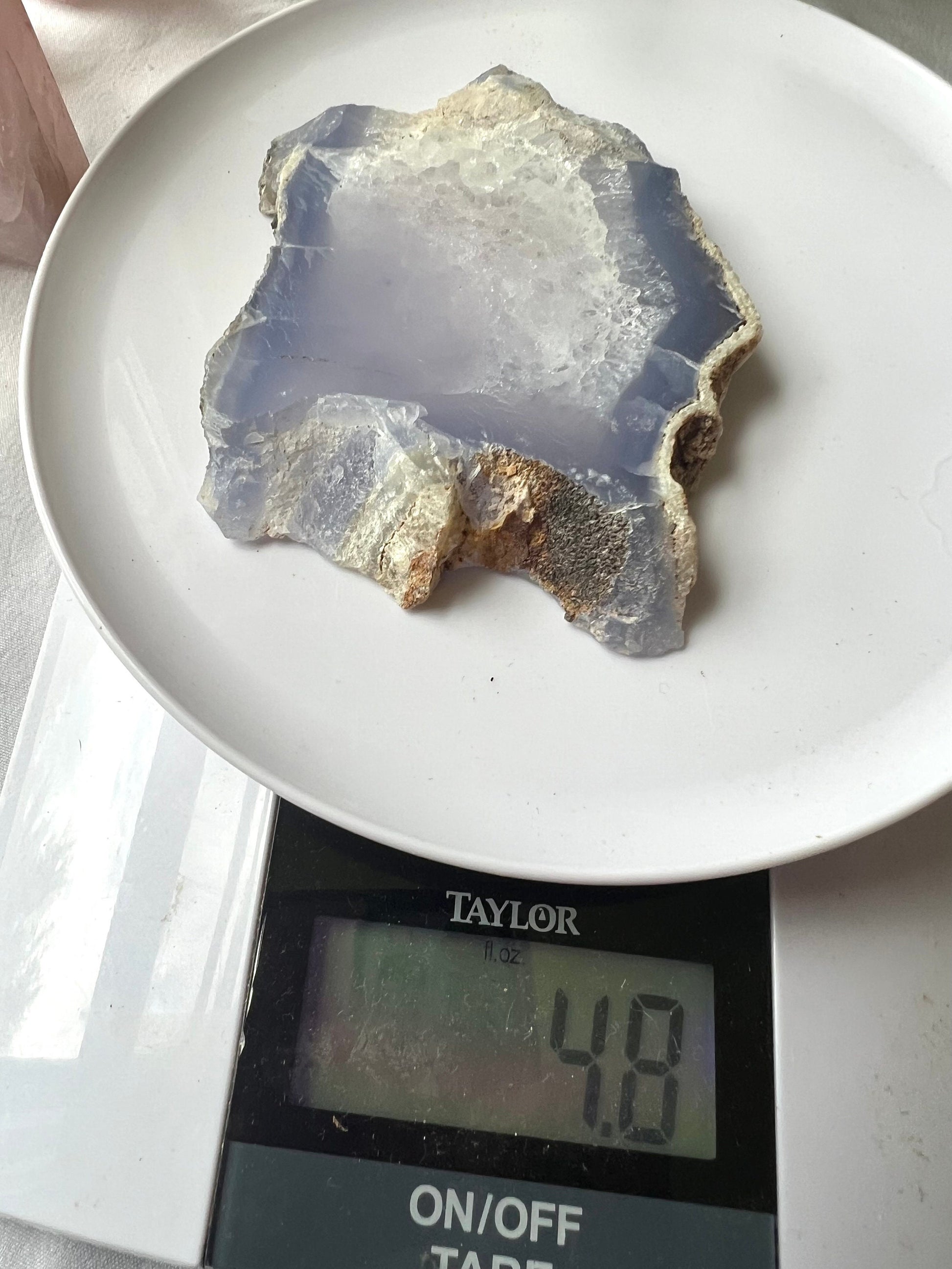 Raw Blue Lace Agate Slice 4.8oz Blue Lace Agate slab