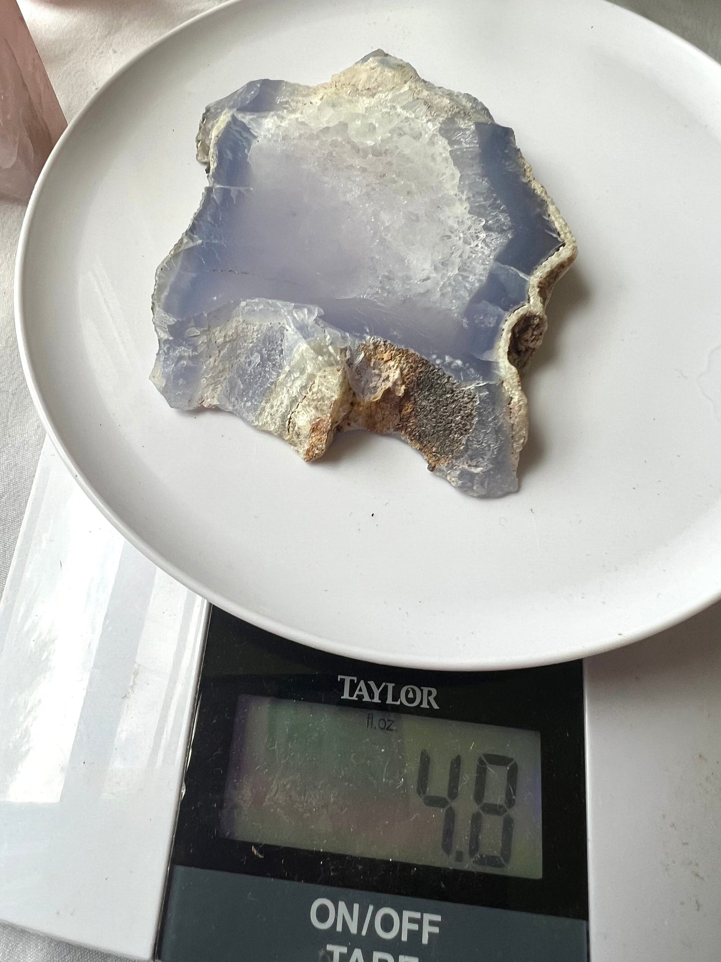 Raw Blue Lace Agate Slice 4.8oz Blue Lace Agate slab