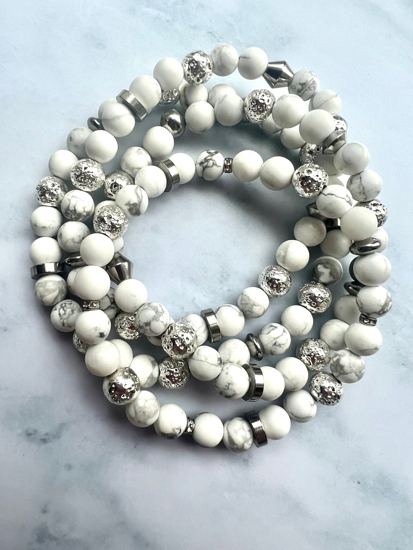 Howlite Diffuser Bracelet Handcrafted Gemstone Bracelet for Anger Essential Oil Bracelet