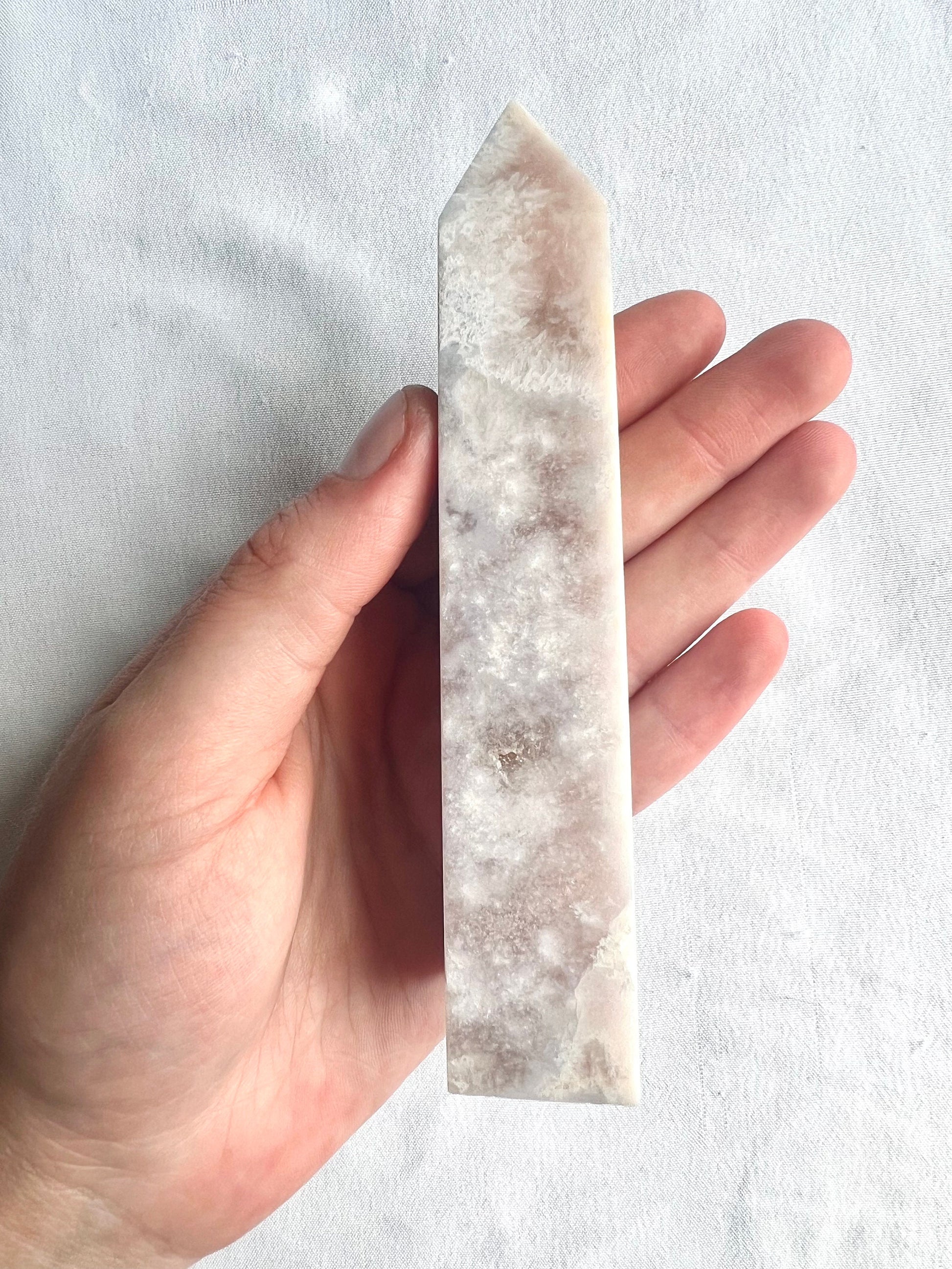 Pink Amethyst with Flower Agate Tower 6” Pink Flower Amethyst Obelisk