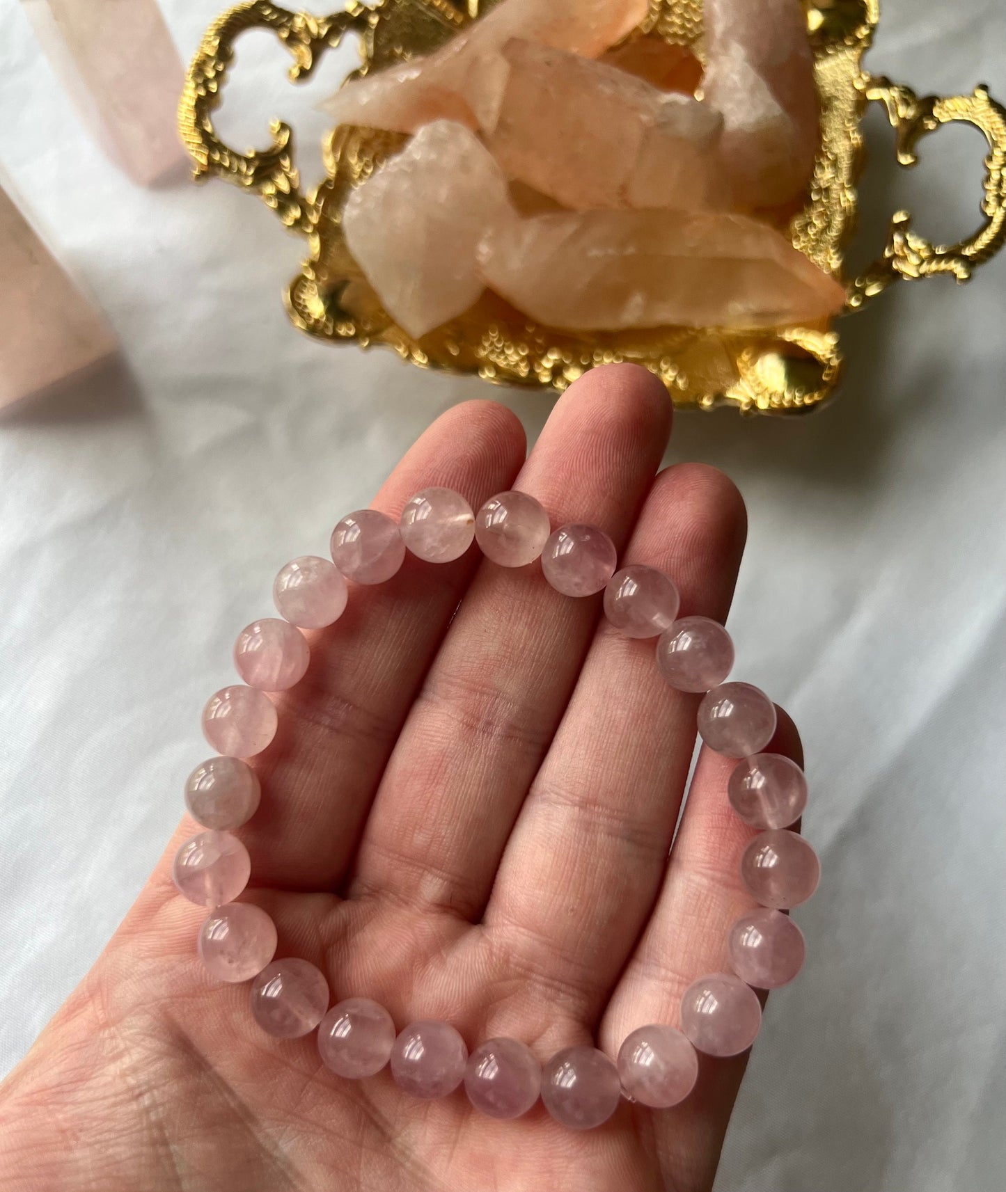Rose Quartz Bracelet A Grade 8mm High Quality Gemstone Bracelet Gift for Spouse Love & Confidence Bracelet Healing Crystal Jewelry