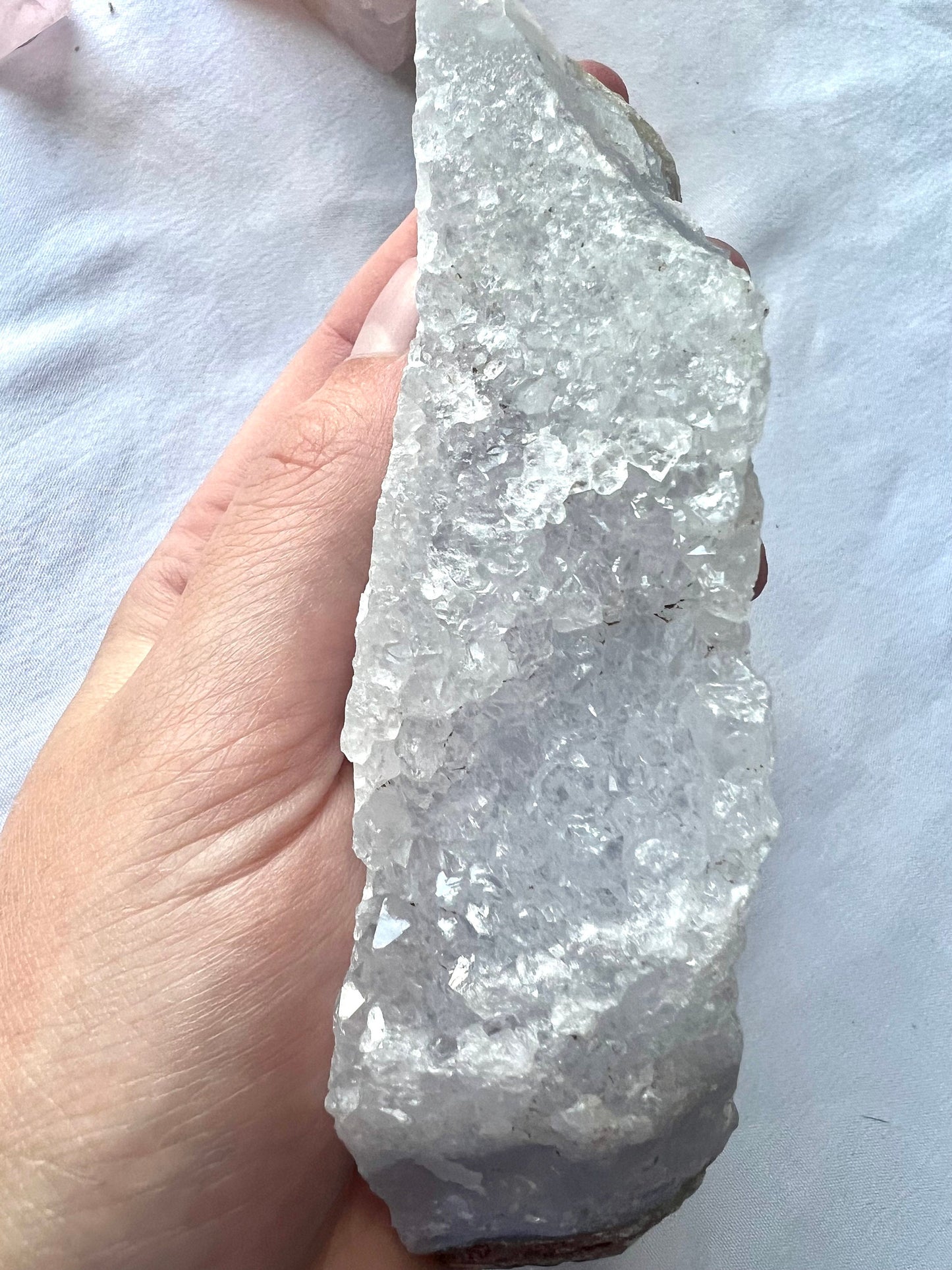 Raw Blue Lace Agate Specimen with tons of Druze Unpolished Blue Lace Agate Druzy Blue Lace Agate