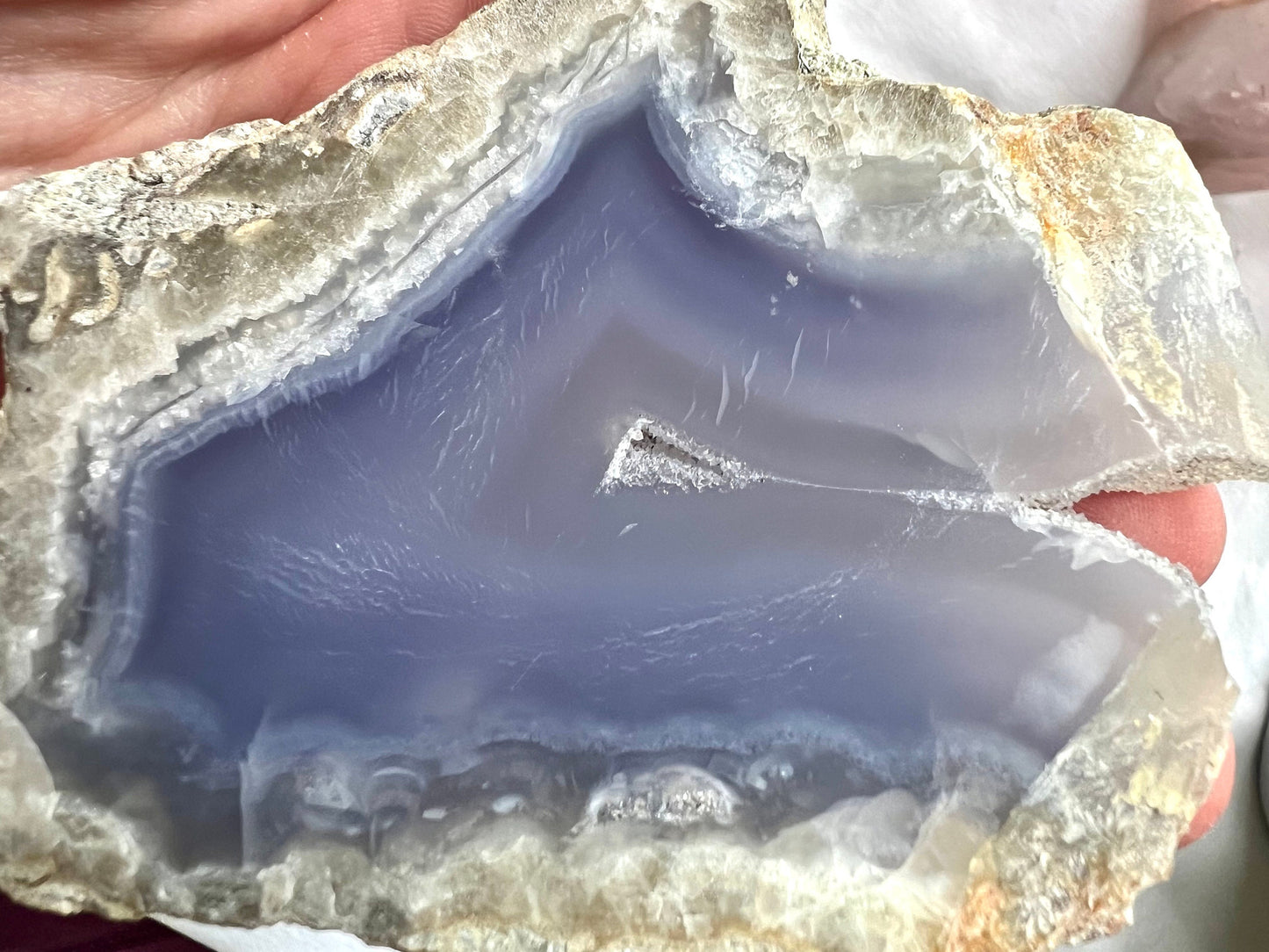 Raw Blue Lace Agate Slice 4.6oz Blue Lace Agate slab