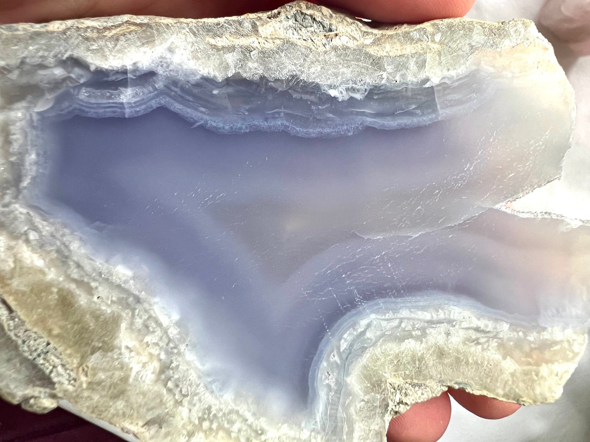 Raw Blue Lace Agate Slice 4.6oz Blue Lace Agate slab