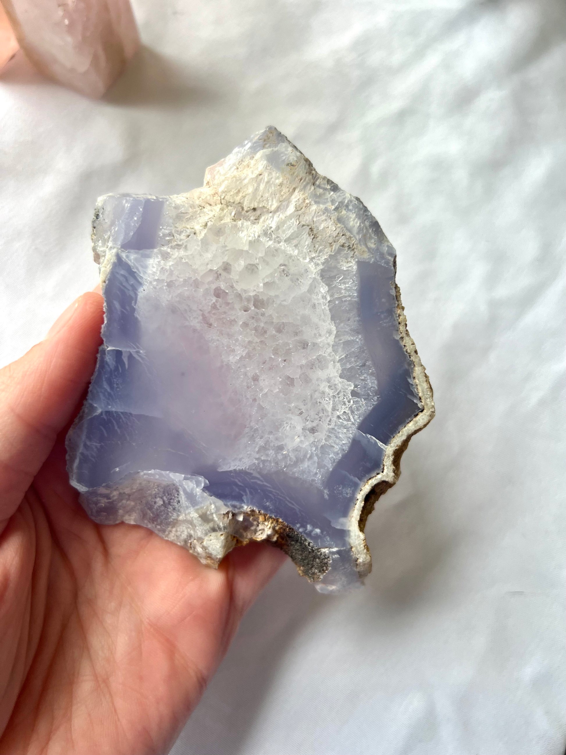 Raw Blue Lace Agate Slice 4.8oz Blue Lace Agate slab