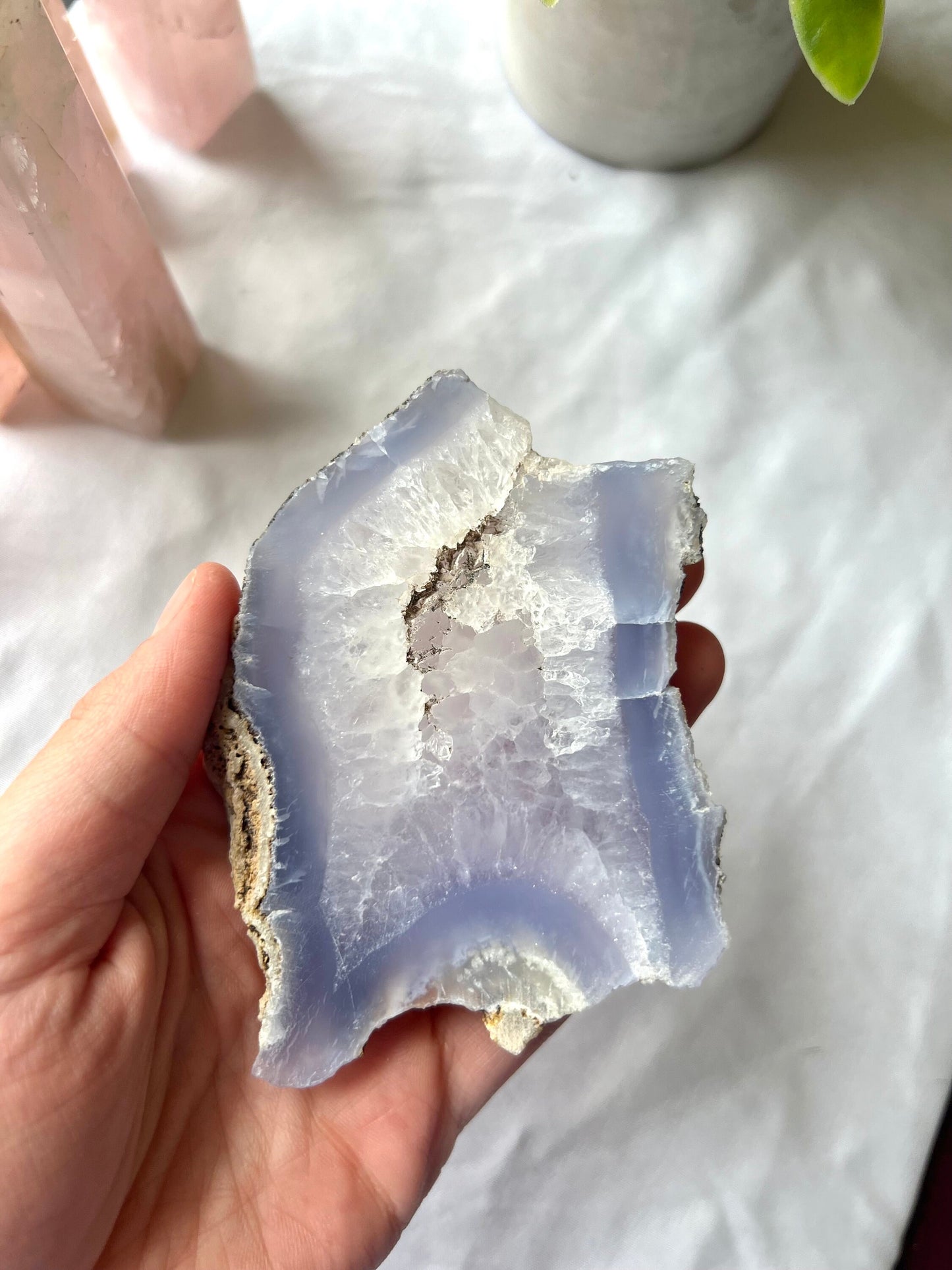 Raw Blue Lace Agate Slice 4.8oz Blue Lace Agate slab