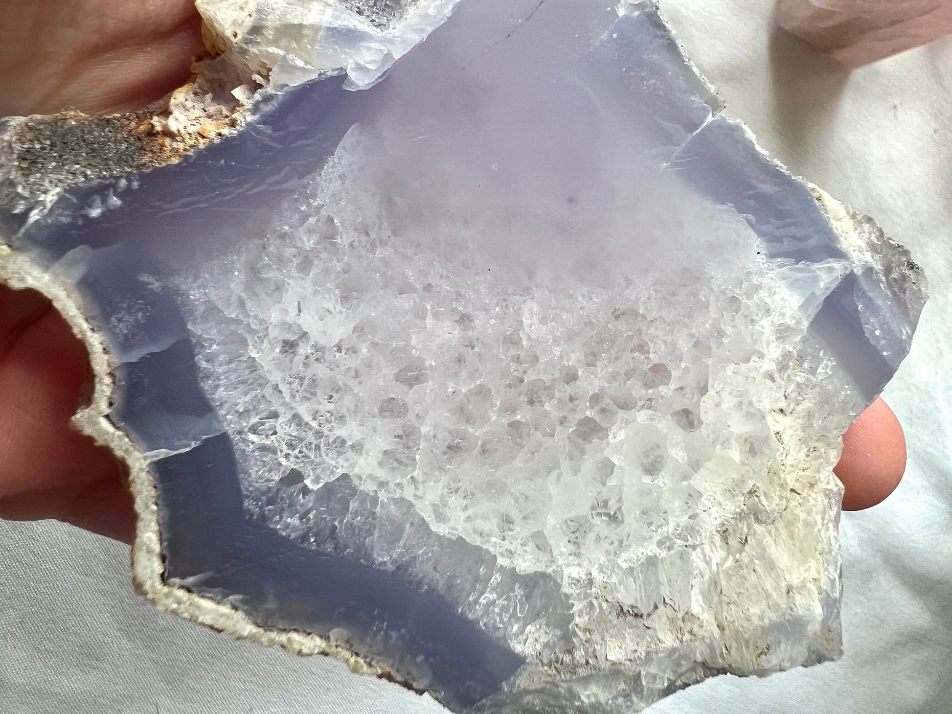Raw Blue Lace Agate Slice 4.8oz Blue Lace Agate slab