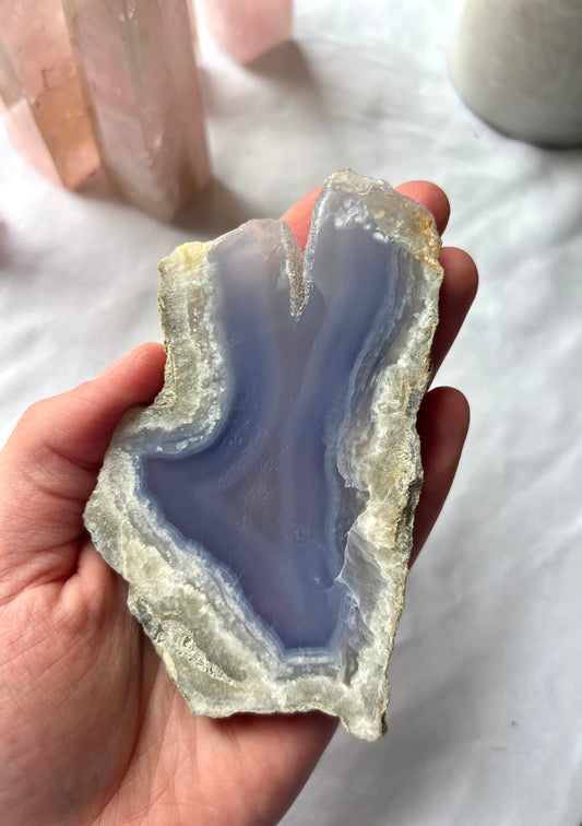 Raw Blue Lace Agate Slice 5.2oz Blue Lace Agate slab
