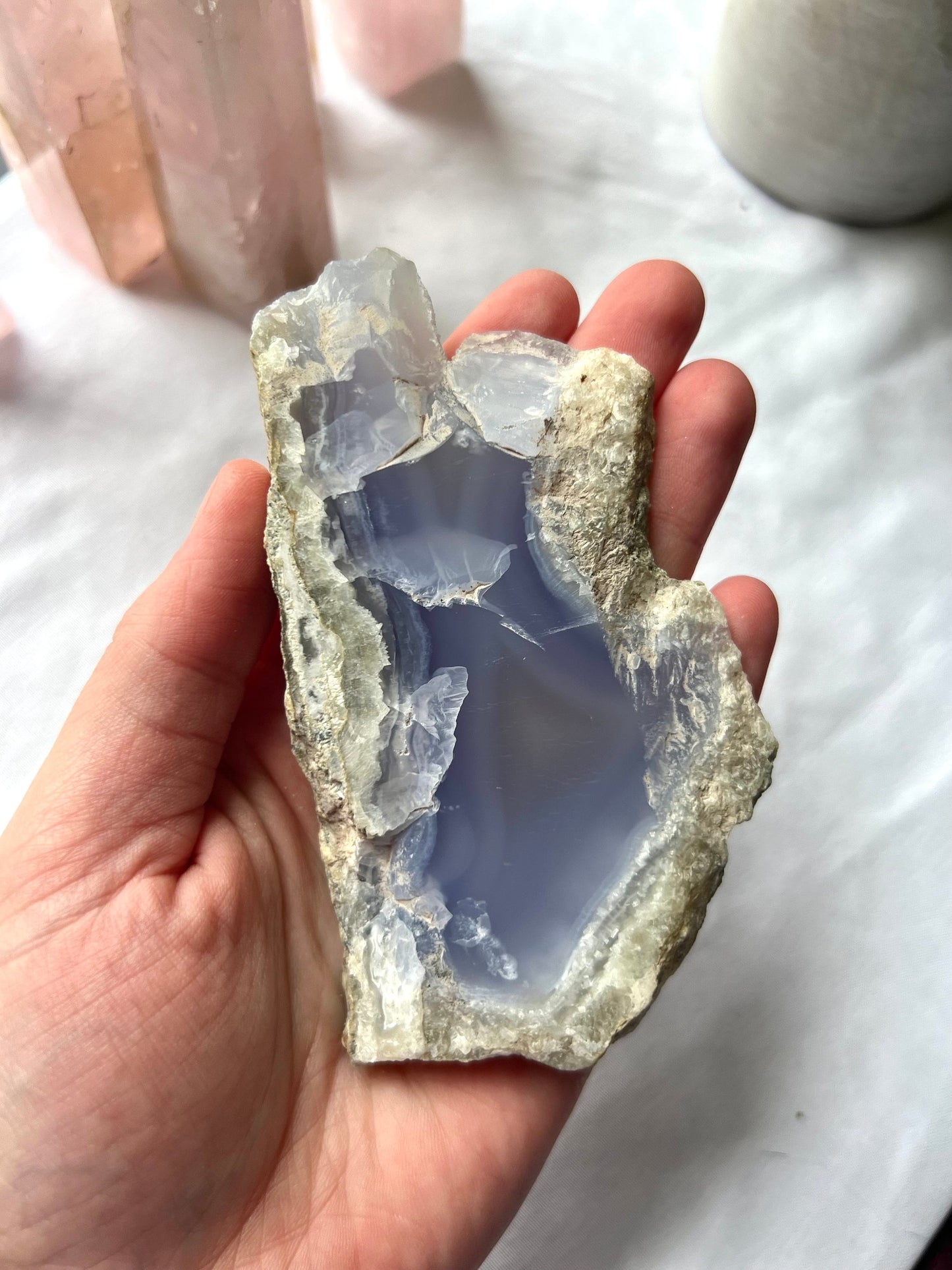 Raw Blue Lace Agate Slice 5.2oz Blue Lace Agate slab