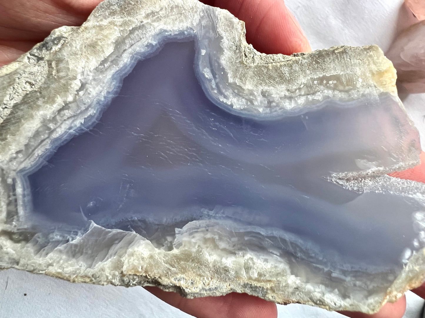 Raw Blue Lace Agate Slice 5.2oz Blue Lace Agate slab