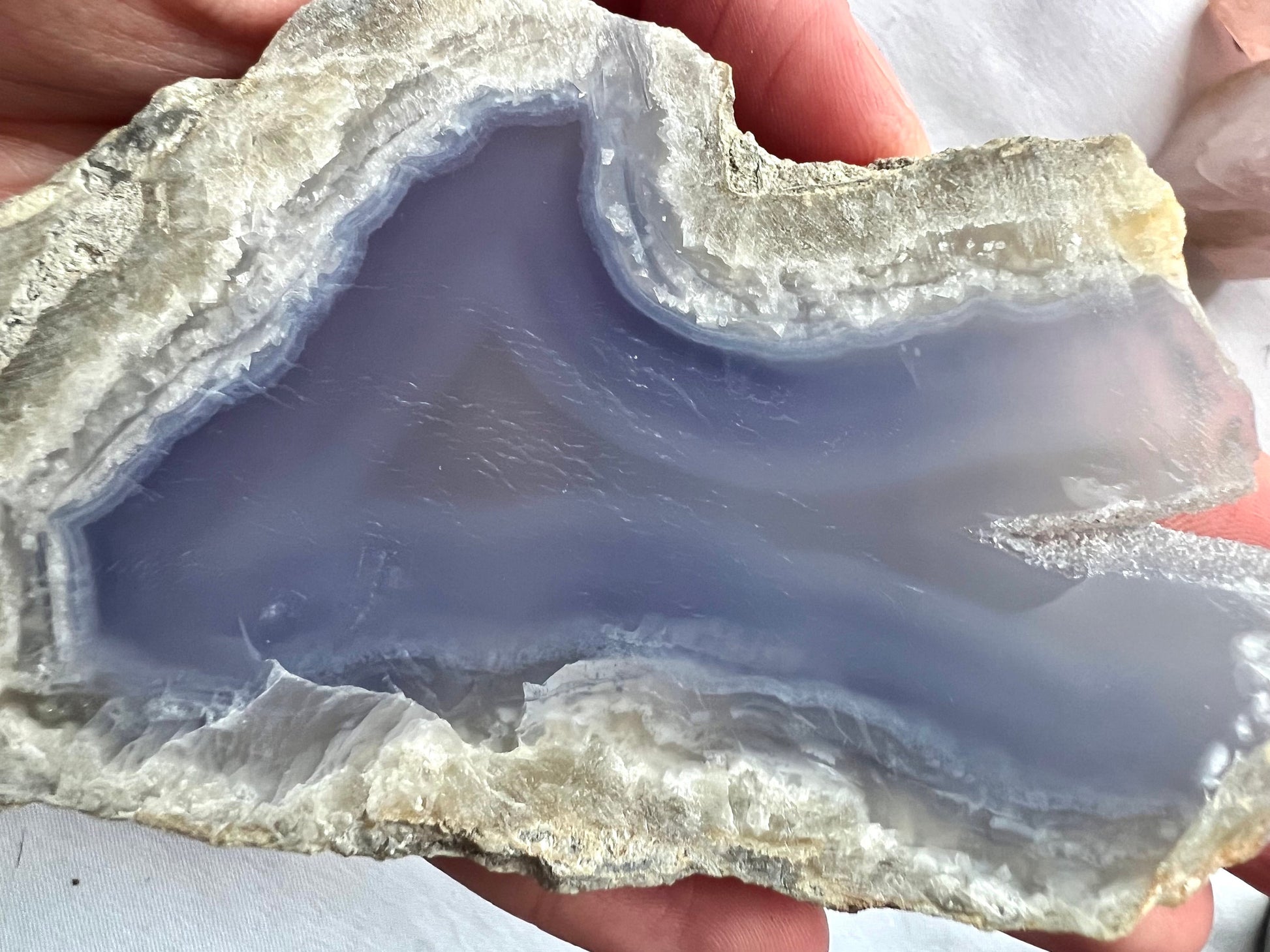 Raw Blue Lace Agate Slice 5.2oz Blue Lace Agate slab