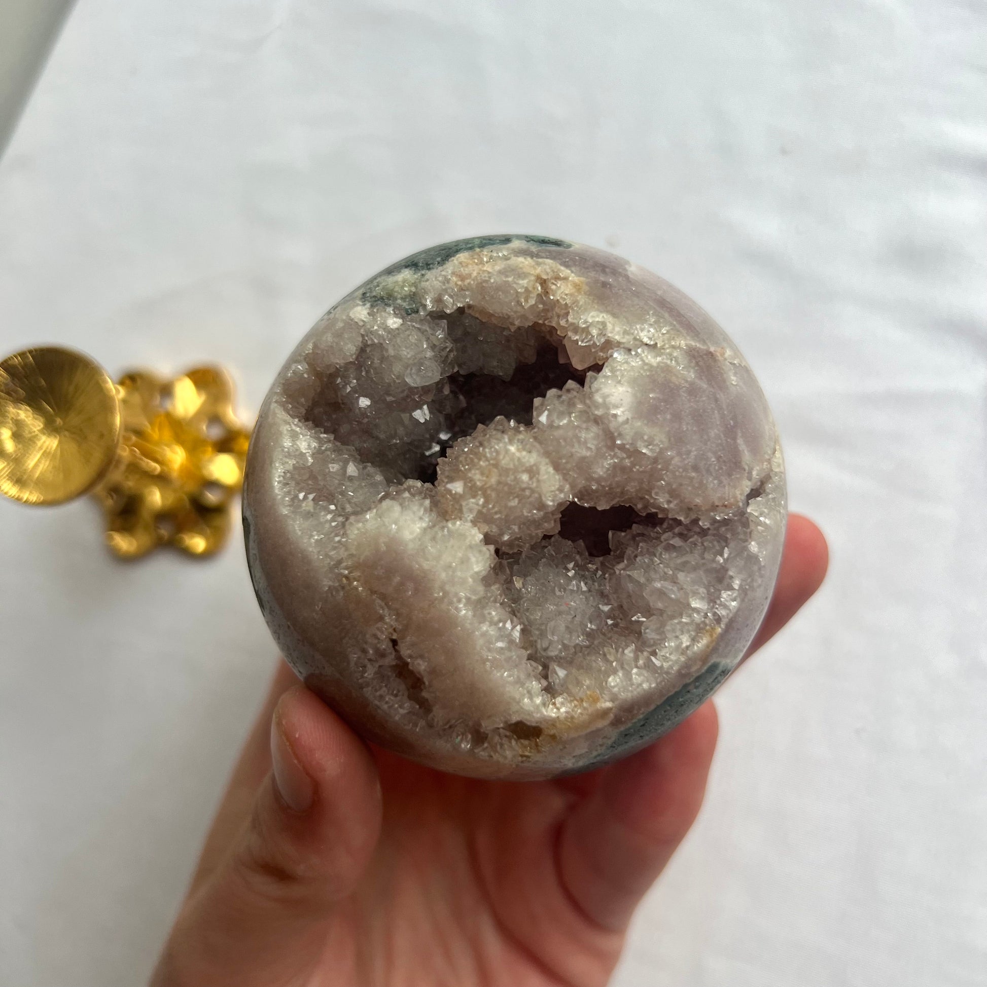 Gorgeous Druzy Pink Amethyst Sphere with Jasper from Brazil | 72mm Pink Amethyst Jasper Crystal Ball
