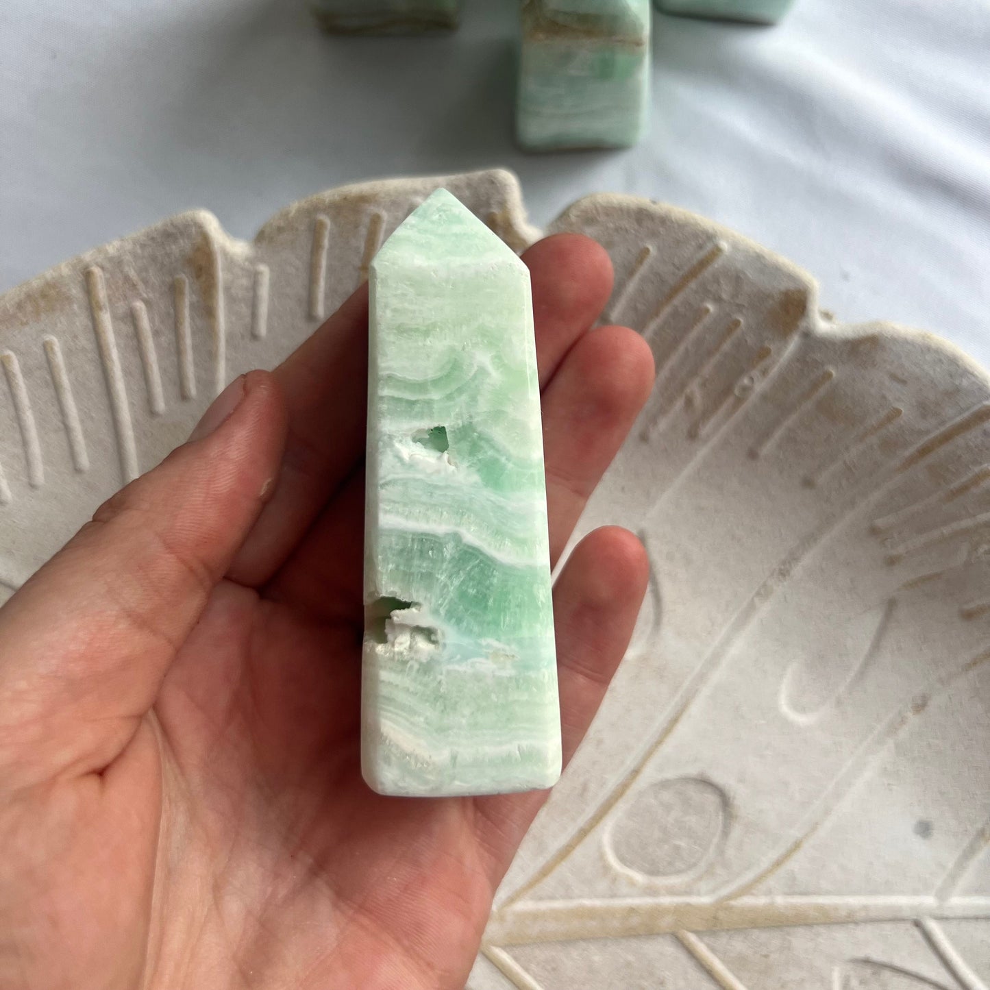 Caribbean Calcite Tower from Pakistan 3” Carribean Calcite Obelisk