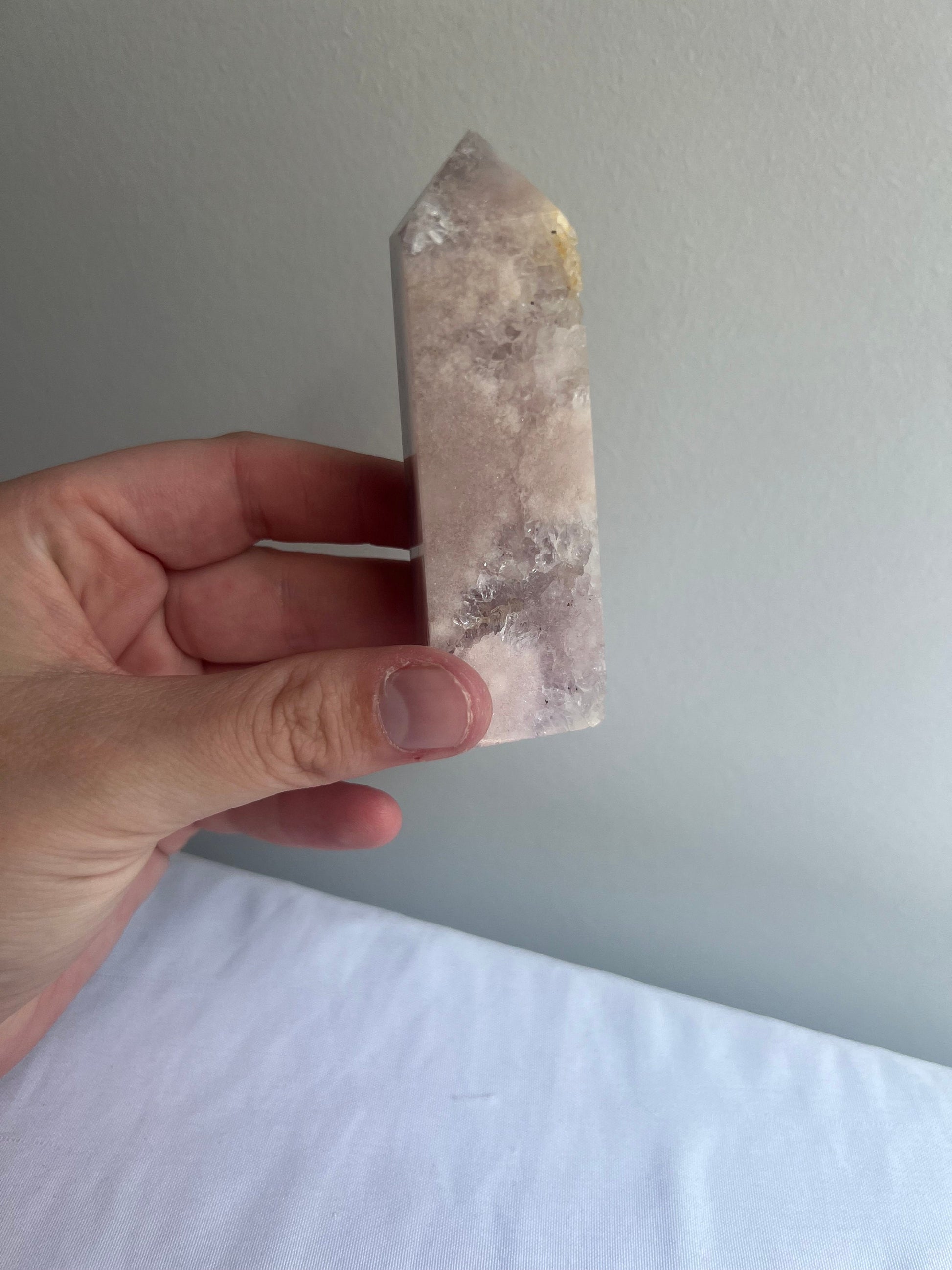 Pink Amethyst with Flower Agate Tower 4” Pink Flower Amethyst Obelisk