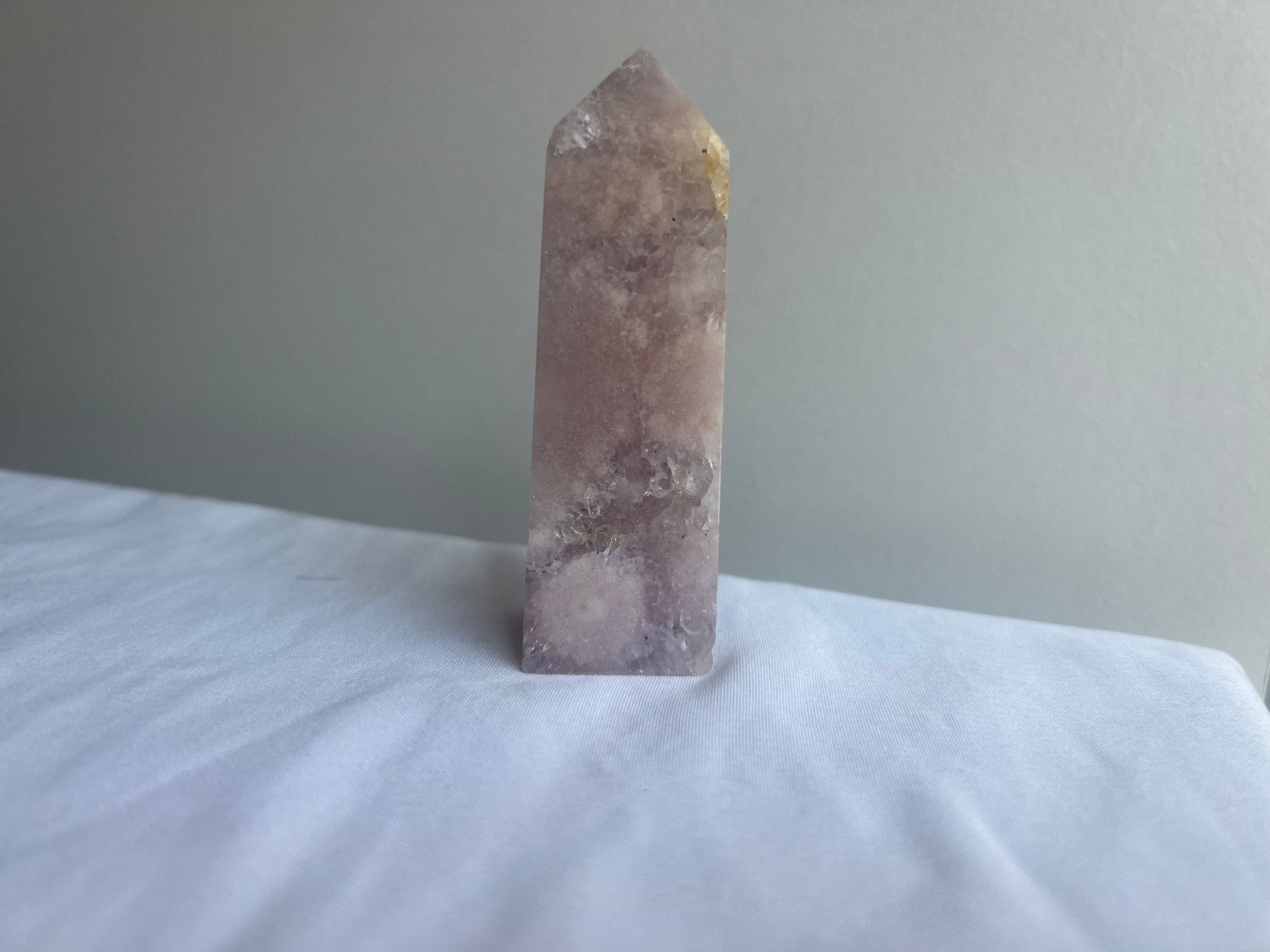 Pink Amethyst with Flower Agate Tower 4” Pink Flower Amethyst Obelisk