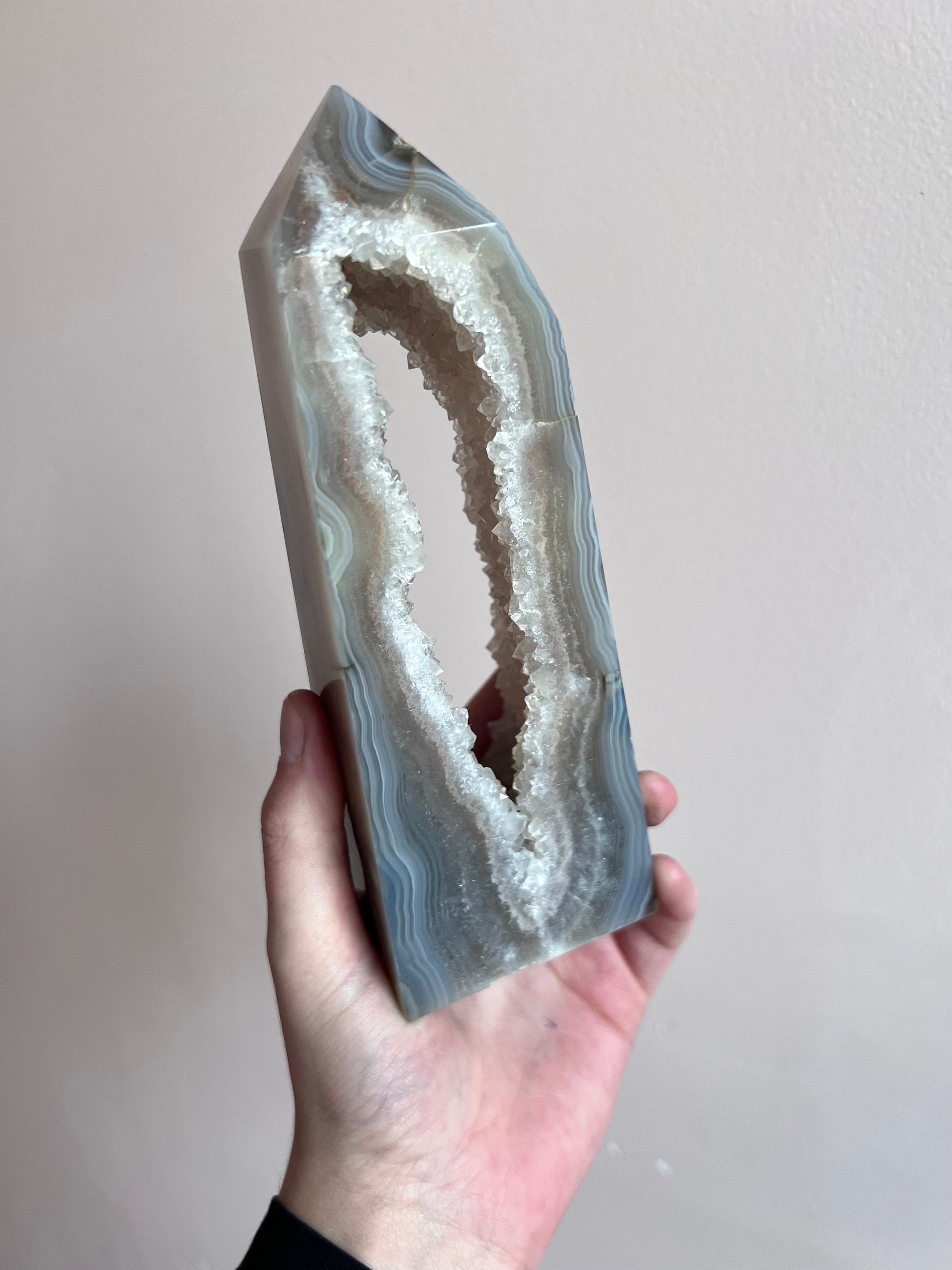 Gorgeous Druzy Agate Tower with Huge Portal | Large