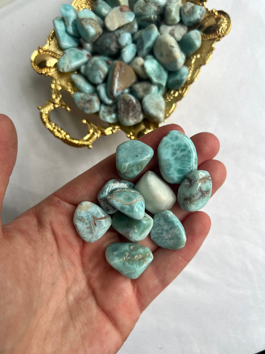 Larimar Tumbled Stones Small Genuine Larimar Tumbles from Dominican Republic