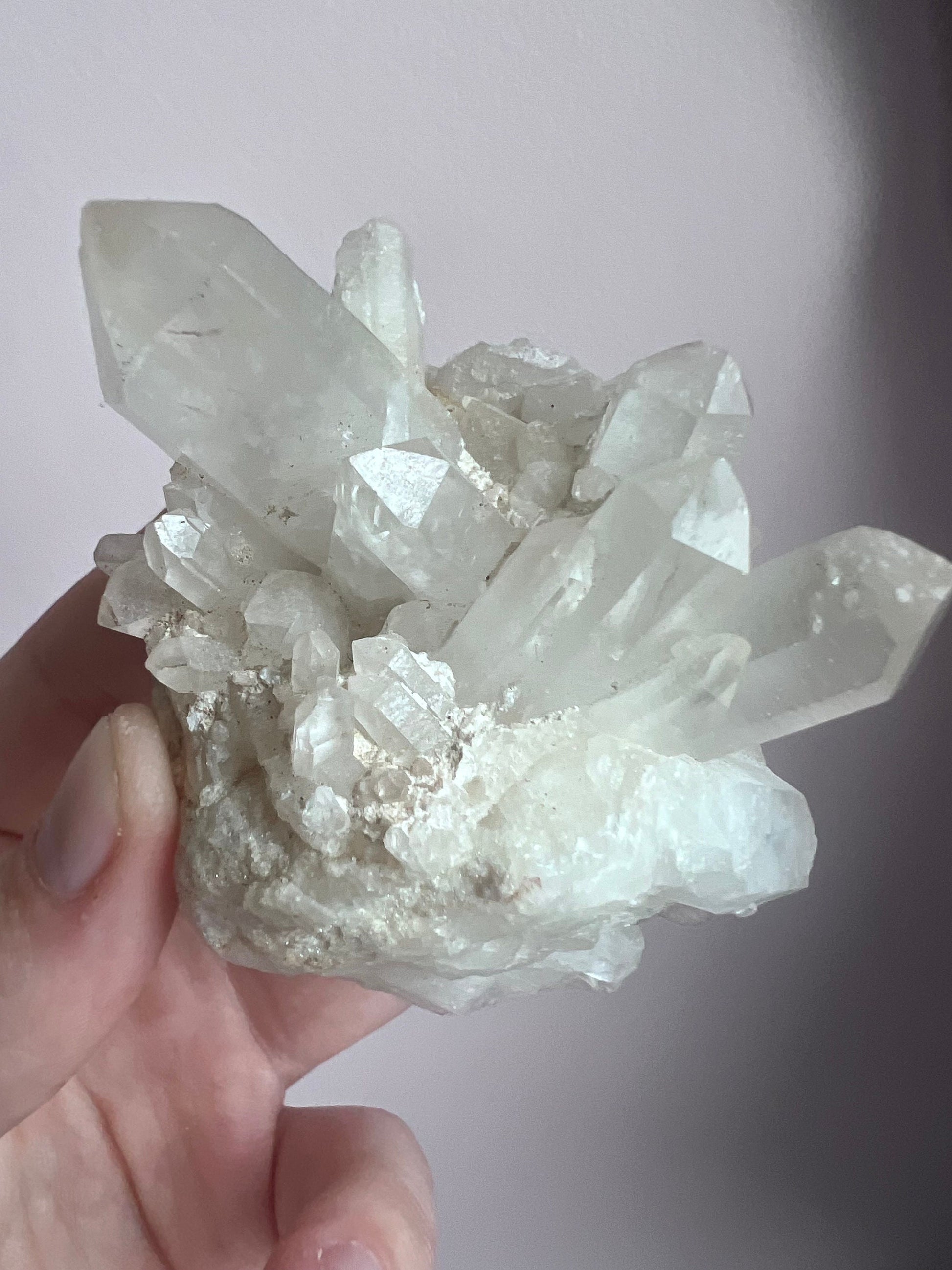 Clear Quartz Cluster with Long Quartz Points 5.4oz