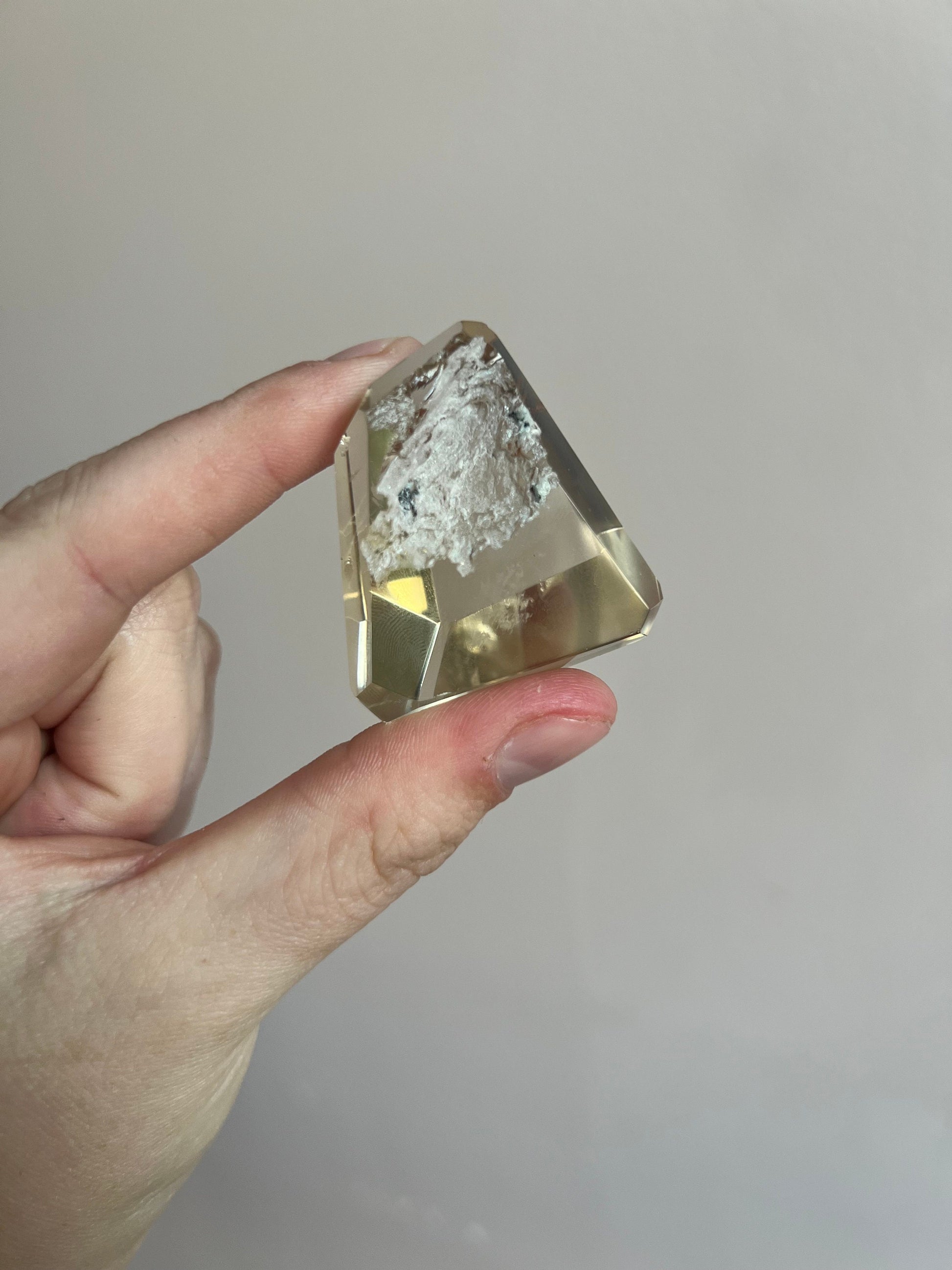 Natural Citrine Freeform Point with Inclusions from Brazil