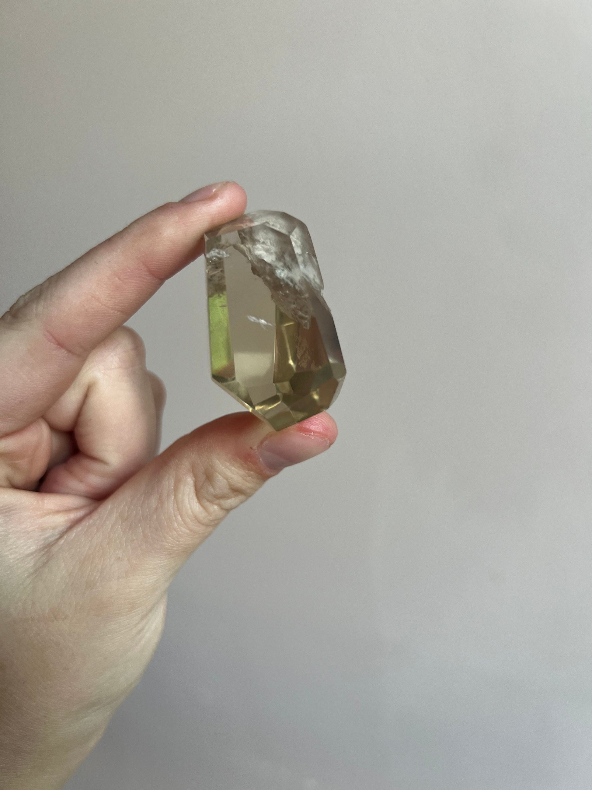 Natural Citrine Freeform Point with Inclusions from Brazil