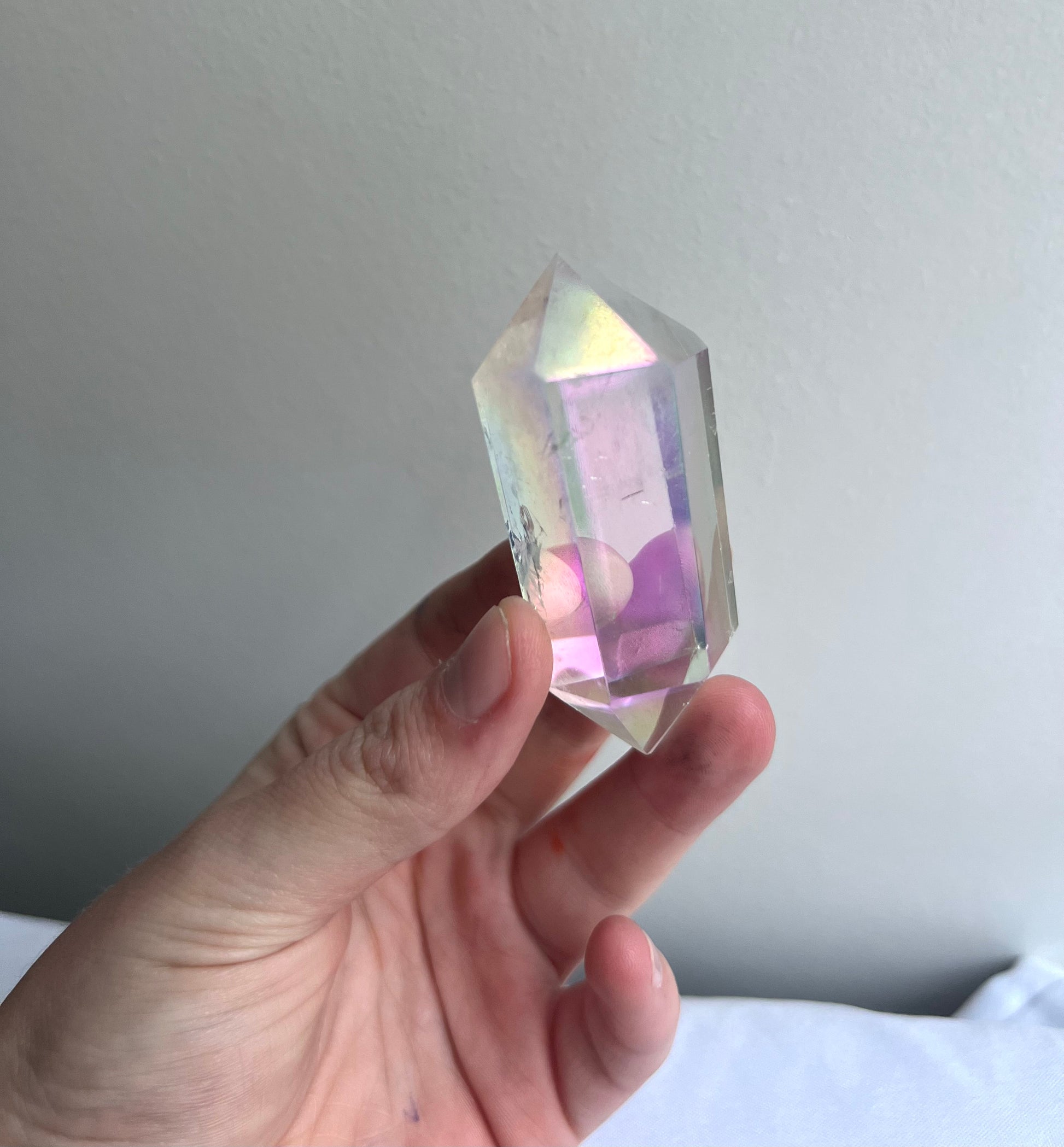 Clear Aura Quartz Double Terminated Point