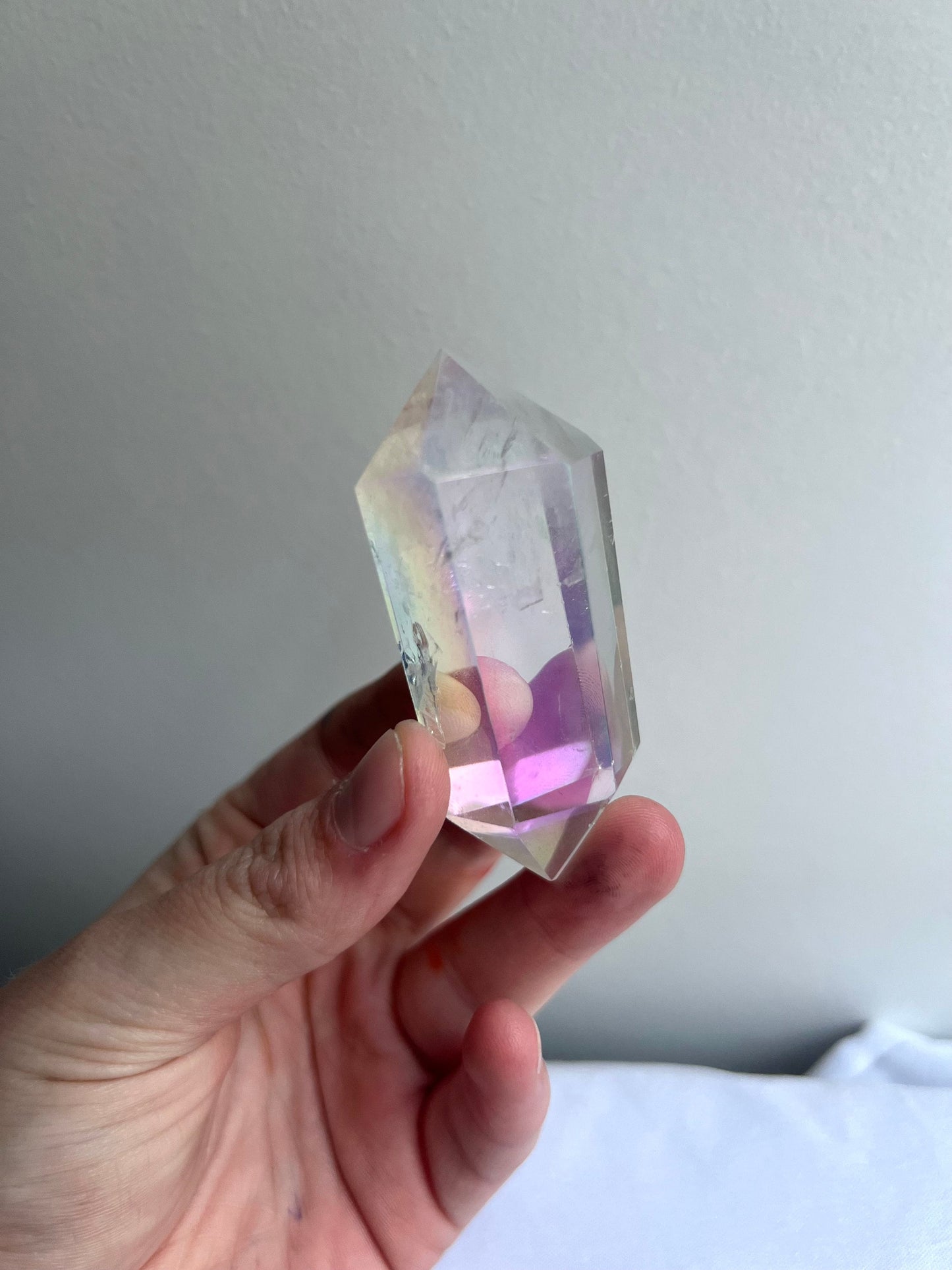 Clear Aura Quartz Double Terminated Point