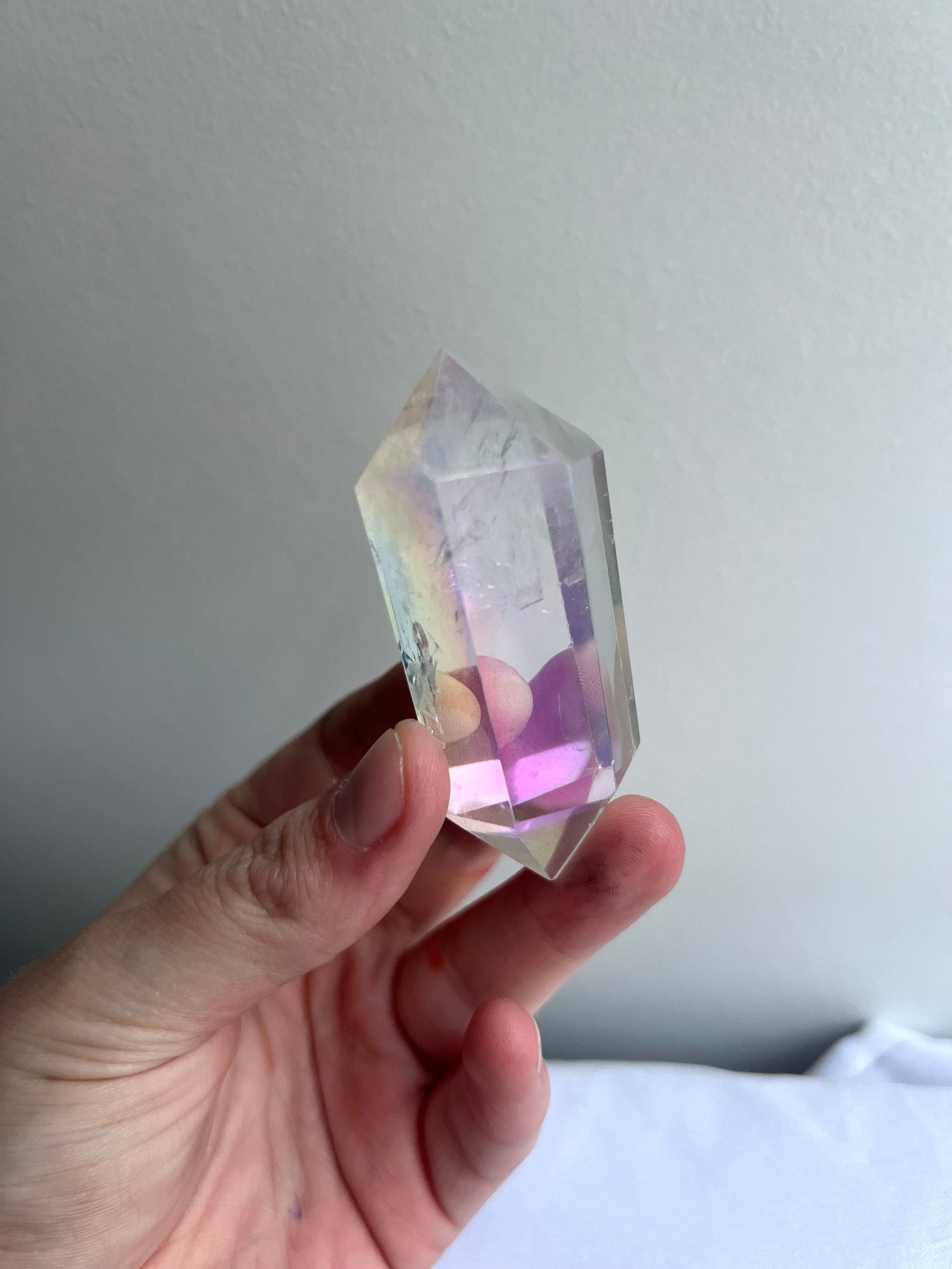 Clear Aura Quartz Double Terminated Point