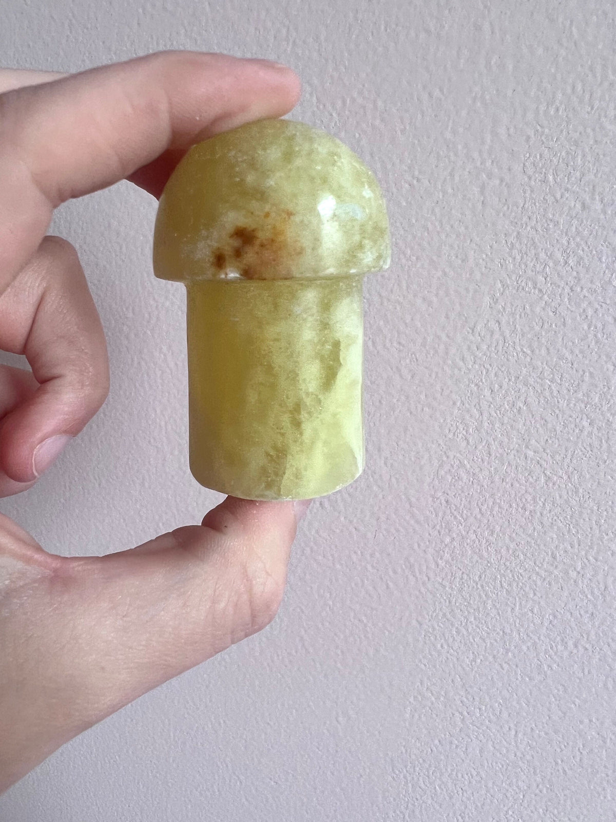 Lemon Calcite Mushroom Carving | Hand Carved Yellow Calcite Mushroom