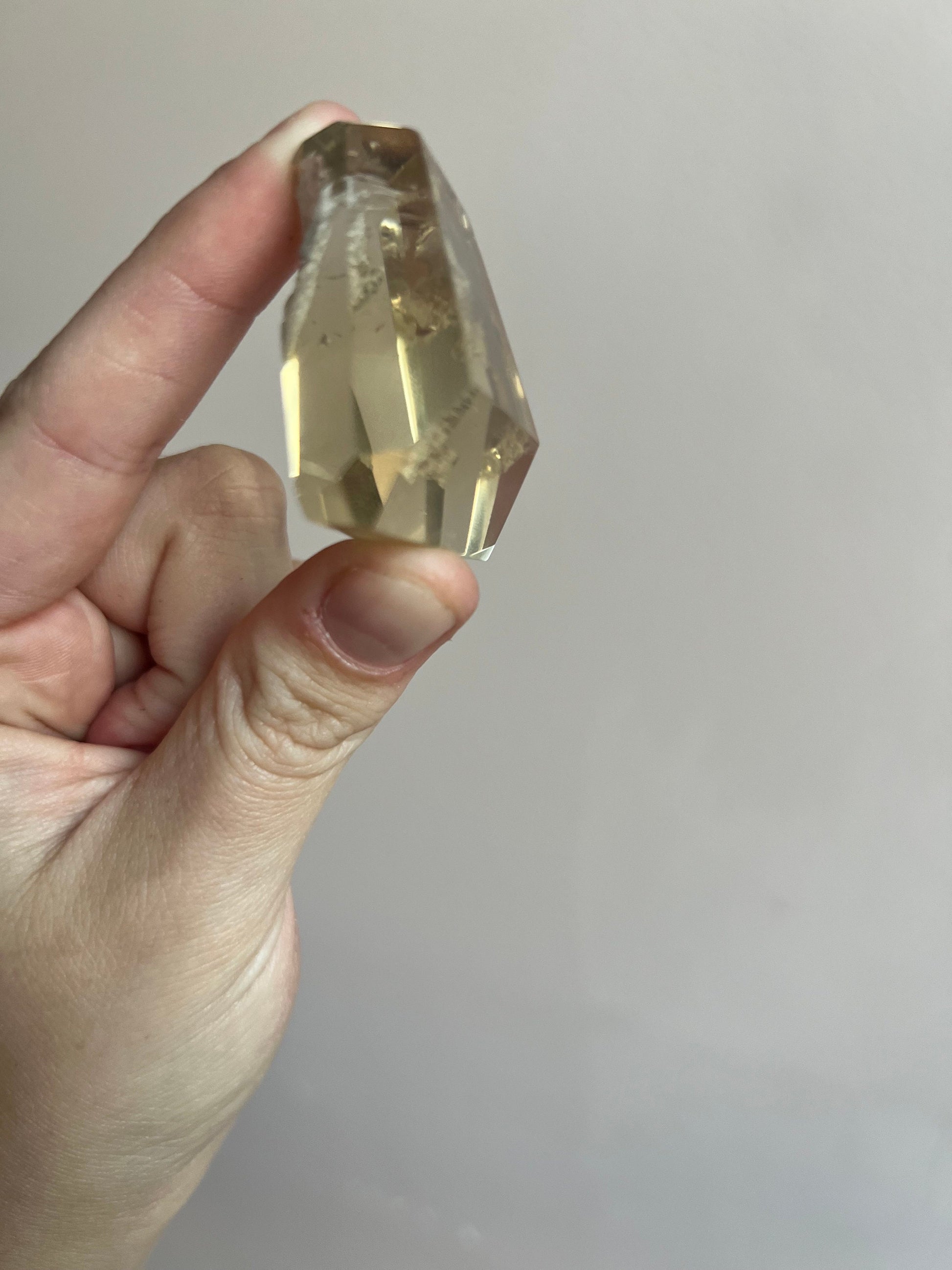 Natural Citrine Freeform Point with Inclusions from Brazil