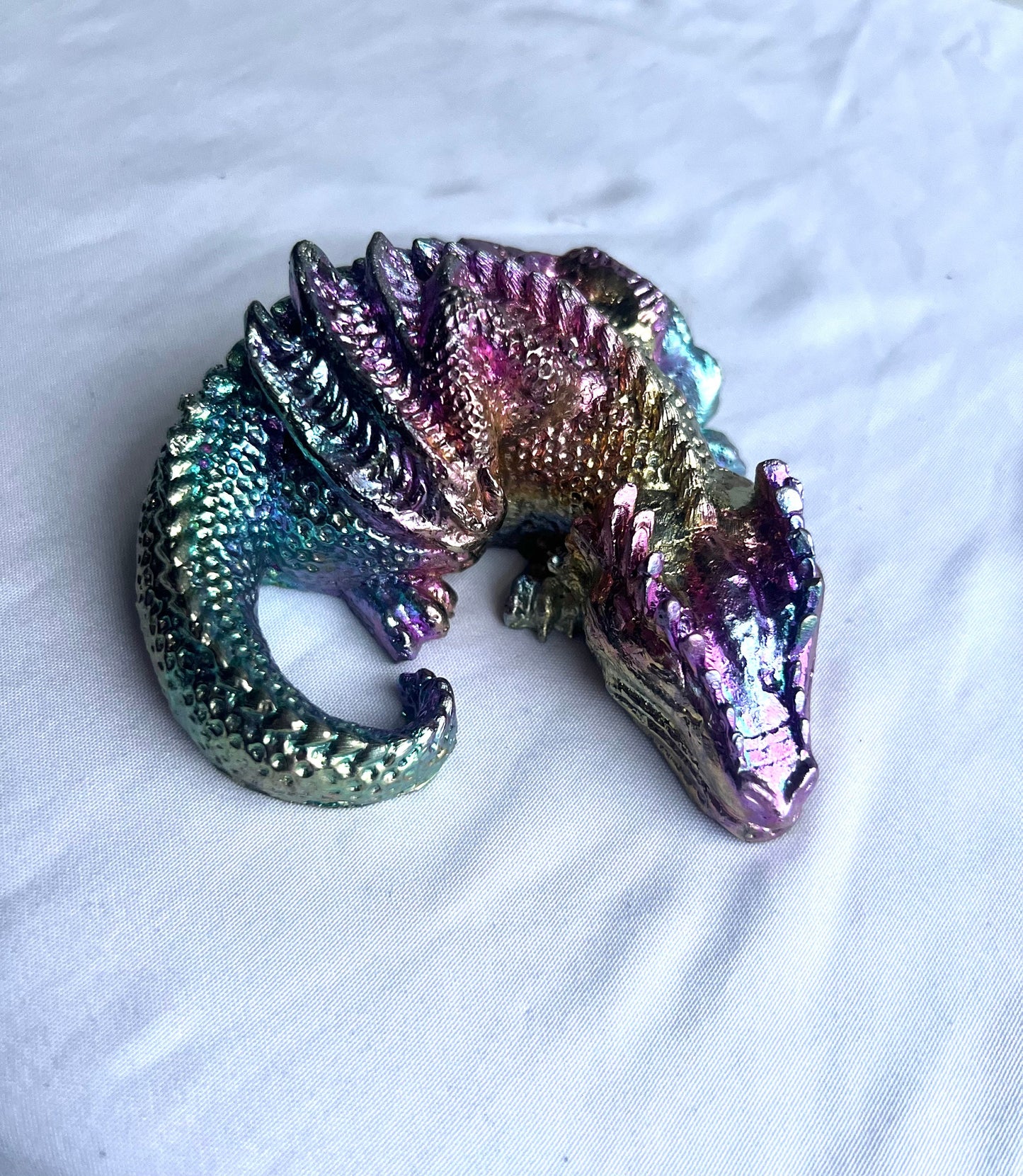 Stunning Bismuth Sleeping Dragon Carving | Rainbow Sleeping Dragon