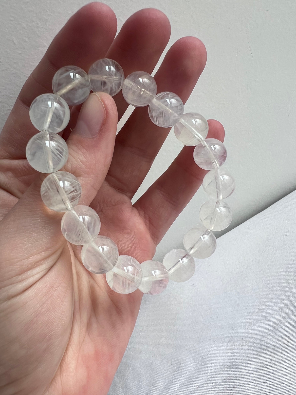 RARE Angel Feather Quartz Bracelet 9mm | Blue Needle Quartz