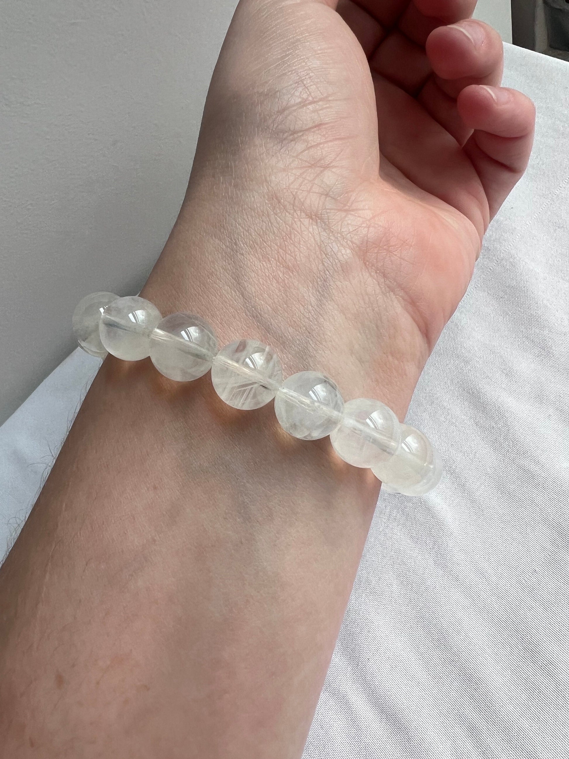 RARE Angel Feather Quartz Bracelet 9mm | Blue Needle Quartz