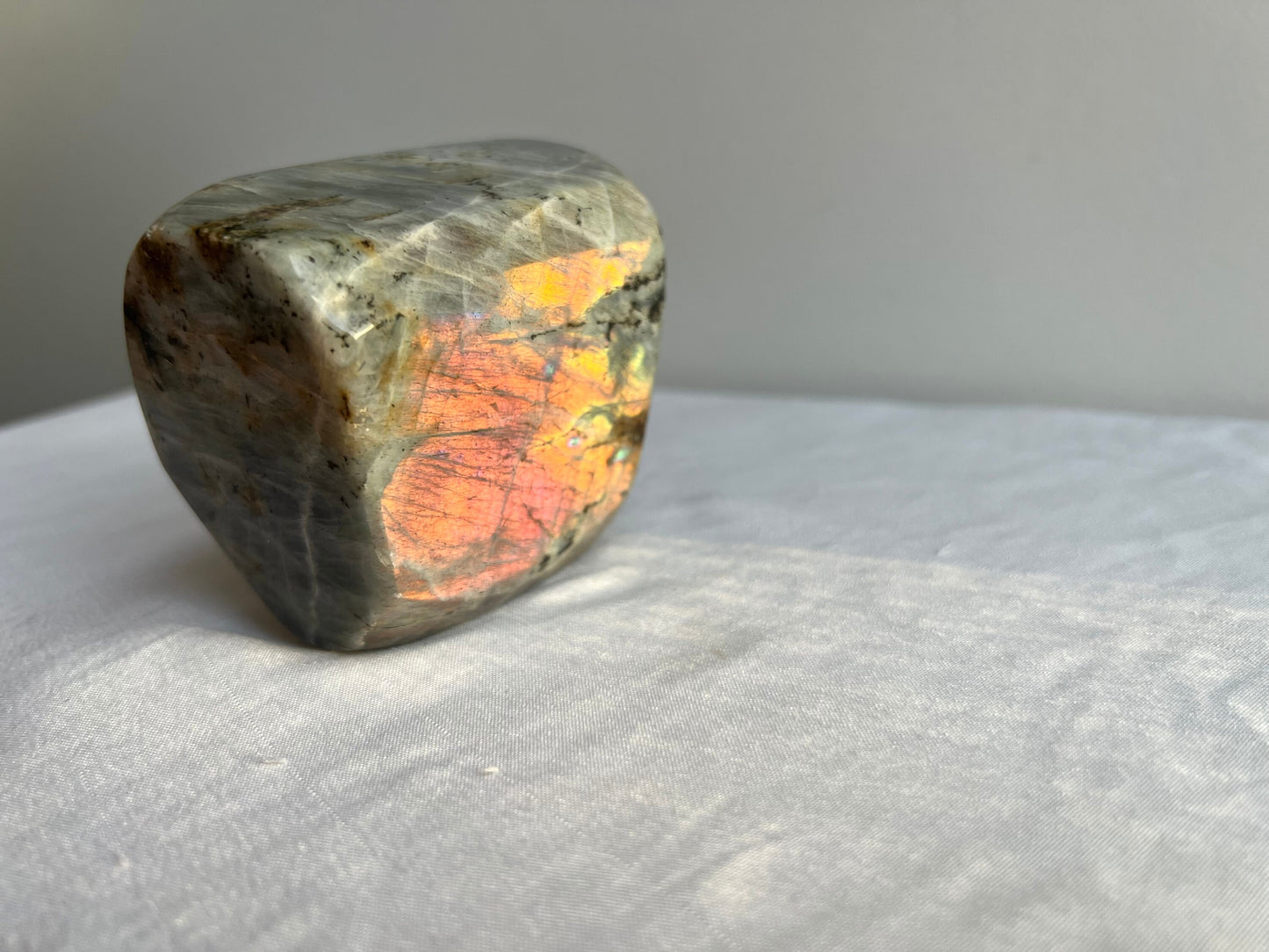 Sunset Labradorite Freeform | 0.899KG Labradorite Slab with Pink Purple Orange Flash