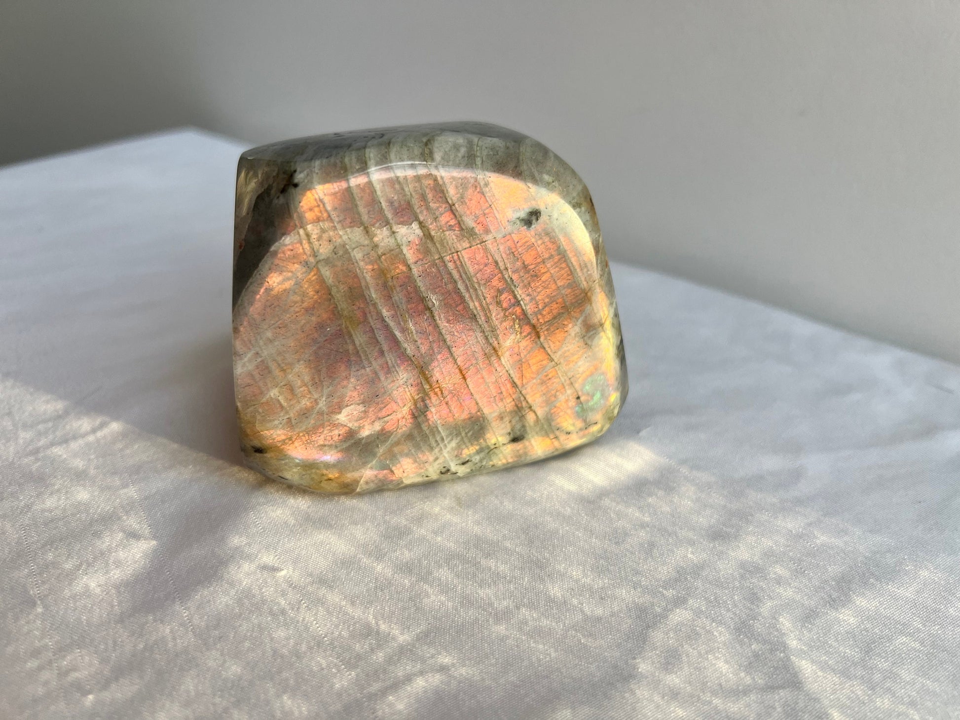 Sunset Labradorite Freeform | 0.899KG Labradorite Slab with Pink Purple Orange Flash