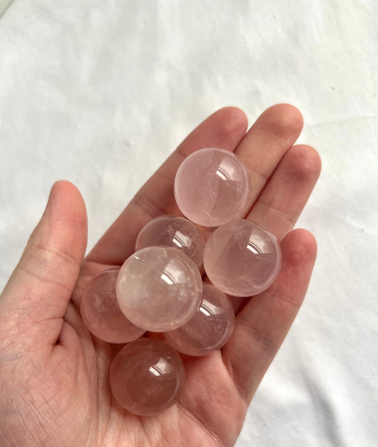 High Quality Rose Quartz Mini Spheres