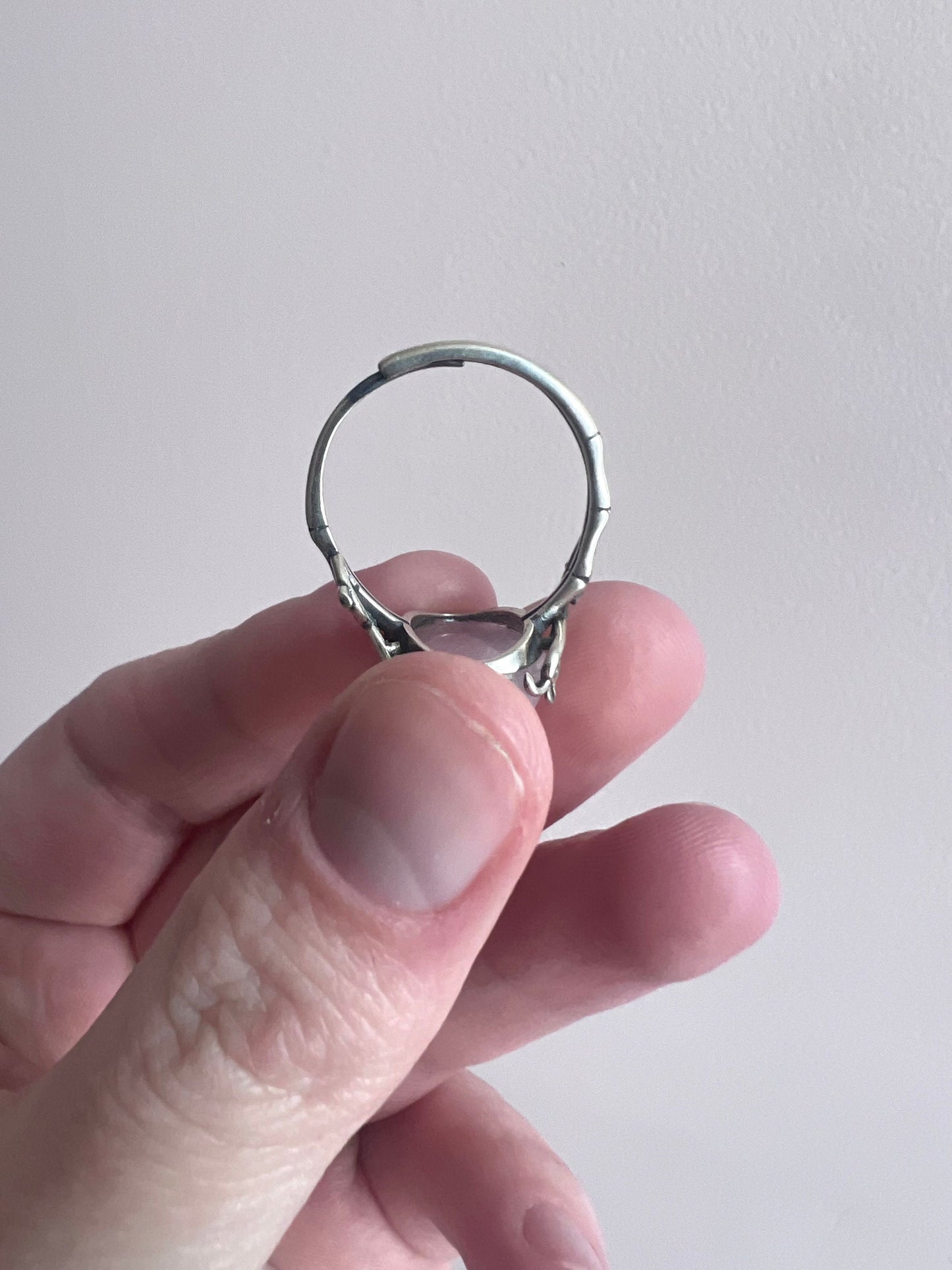 Kunzite Ring | 925 Sterling Silver Adjustable Band Gemstone Ring