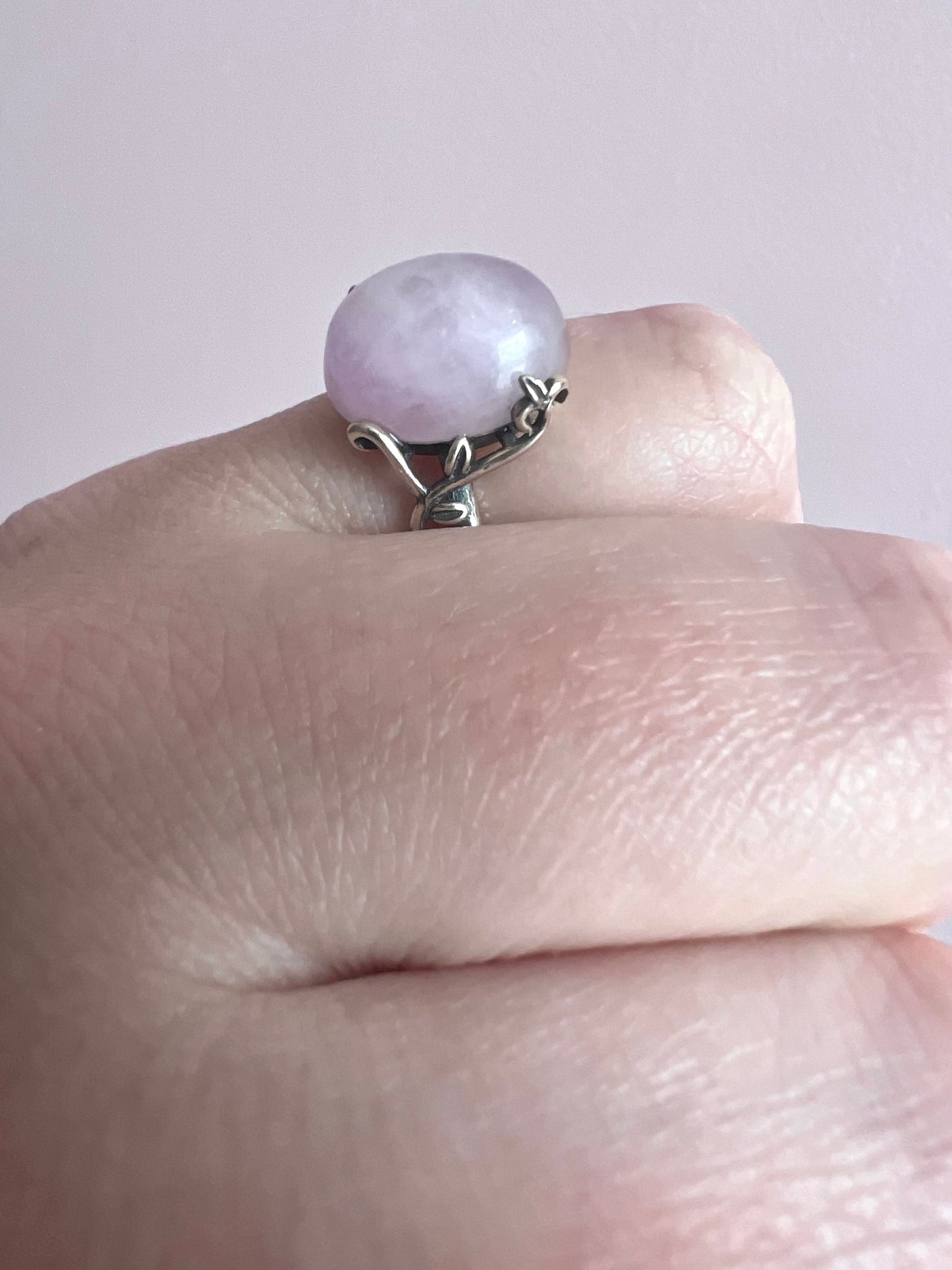 Kunzite Ring | 925 Sterling Silver Adjustable Band Gemstone Ring