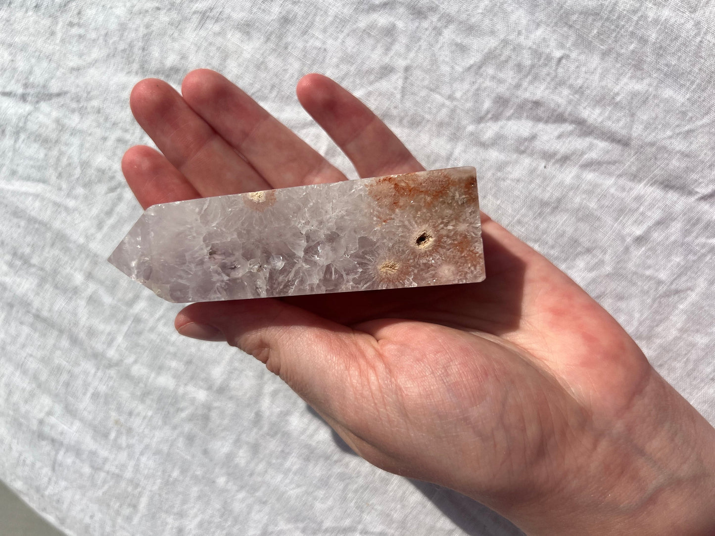 Stunning Pink Amethyst with Flower Agate Tower 4” Pink Flower Amethyst Obelisk