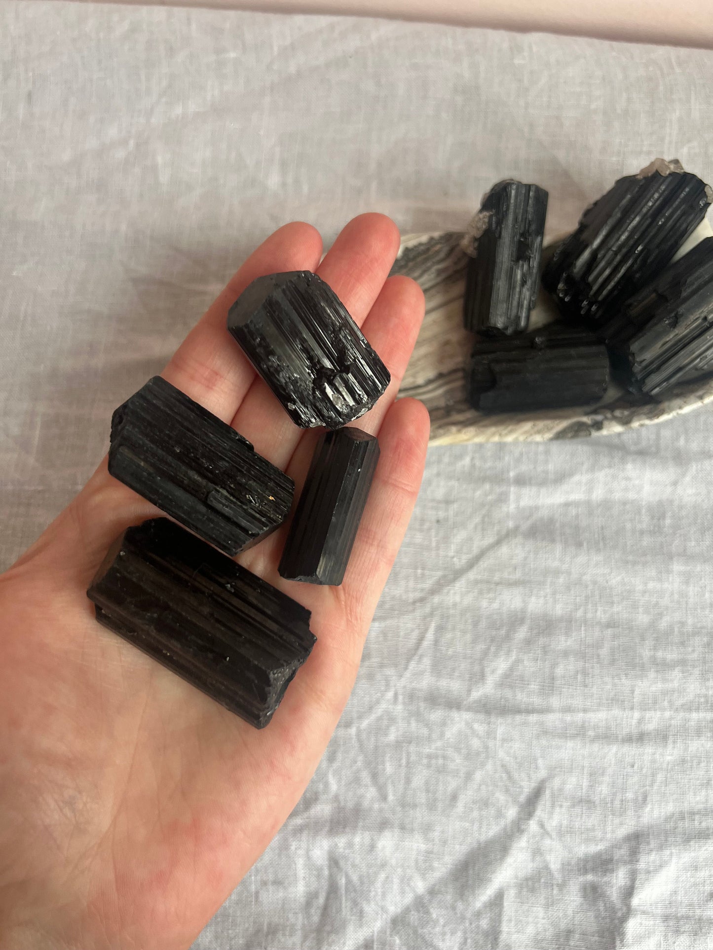 Beautiful Black Tourmaline Chunks | Raw Tourmaline Pieces