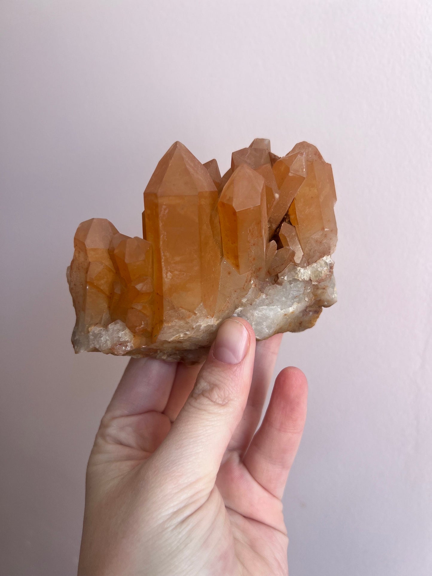 Tangerine Quartz Cluster | Raw Tangerine Quartz Cluster from Brazil