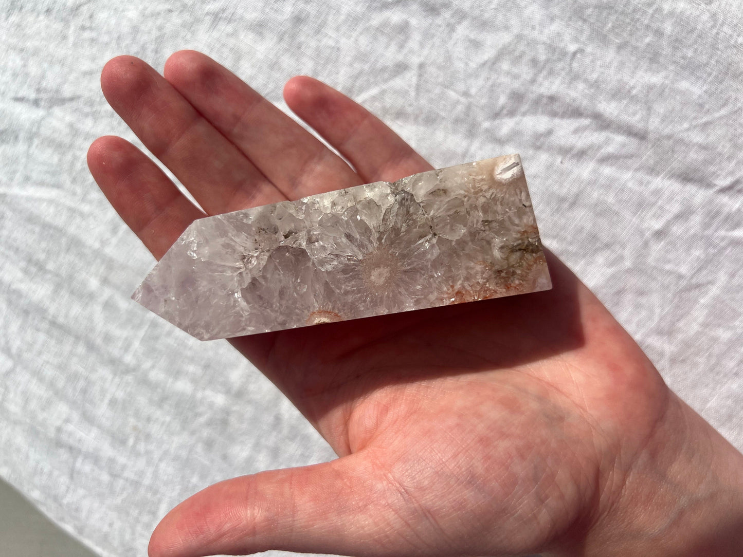 Stunning Pink Amethyst with Flower Agate Tower 4” Pink Flower Amethyst Obelisk