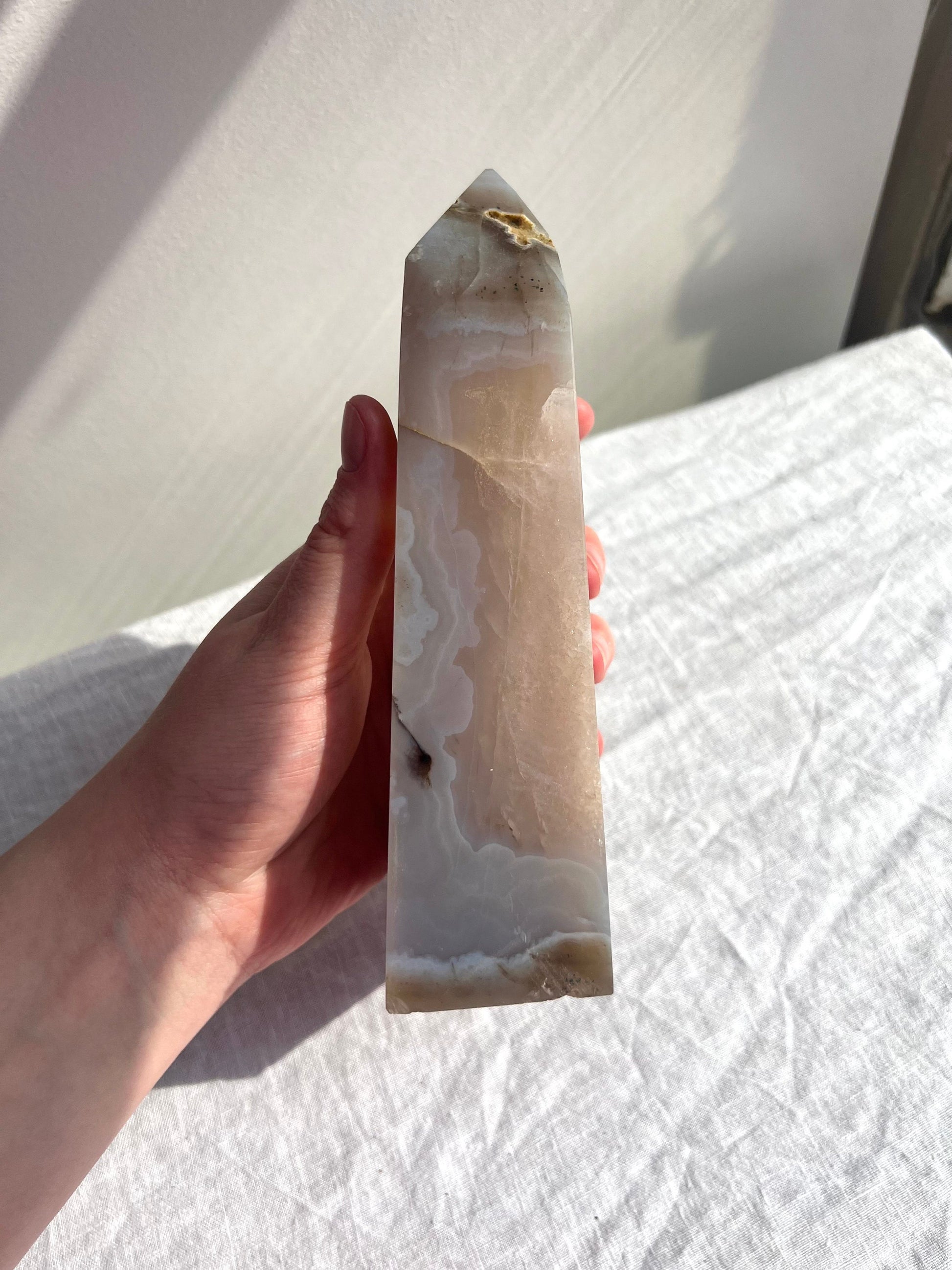 Gorgeous Druzy Agate Tower with Huge Portal | Large