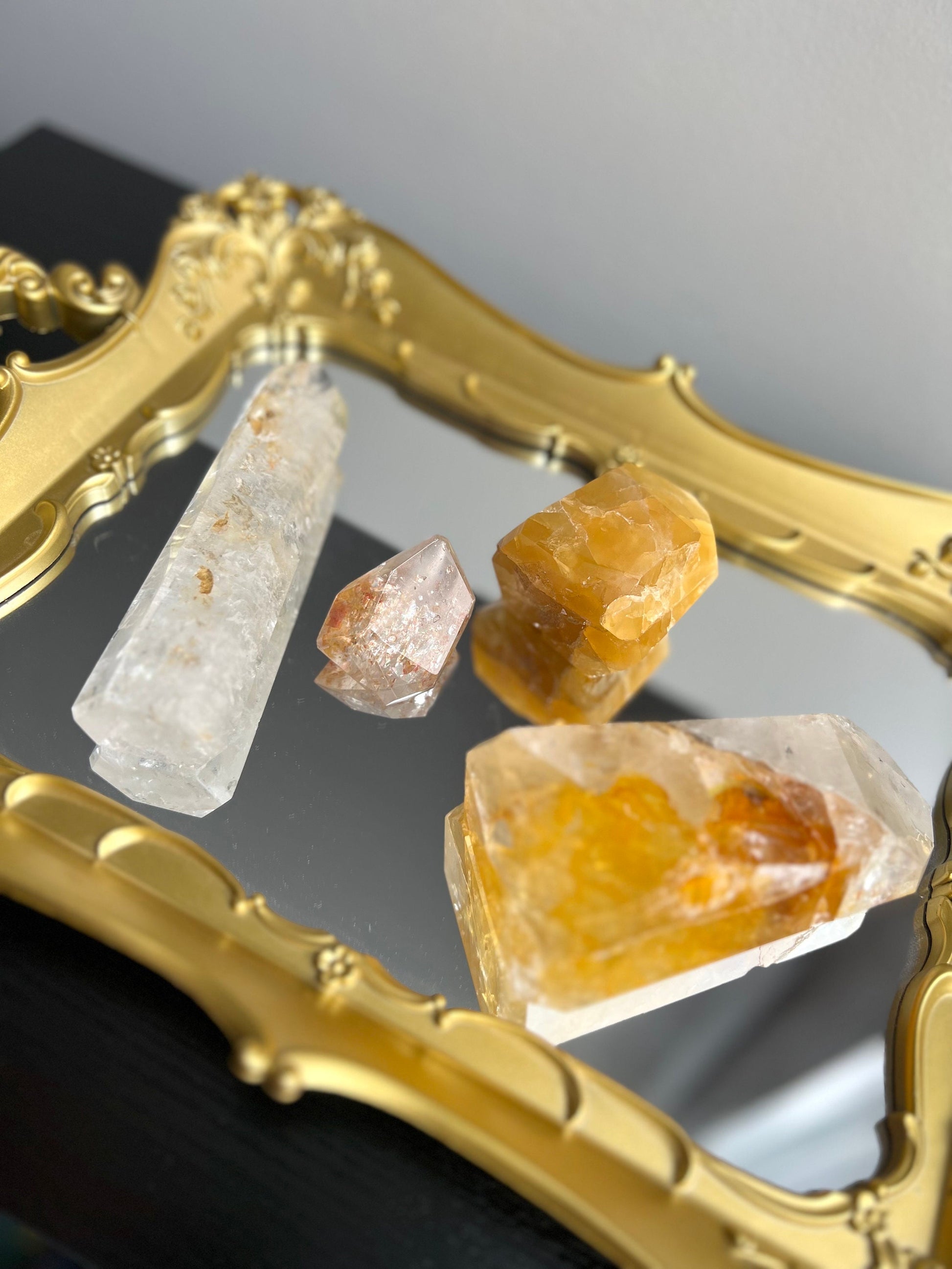 Quartz with Hematoid Inclusions Tower | Golden Healer in Quartz Obelisk