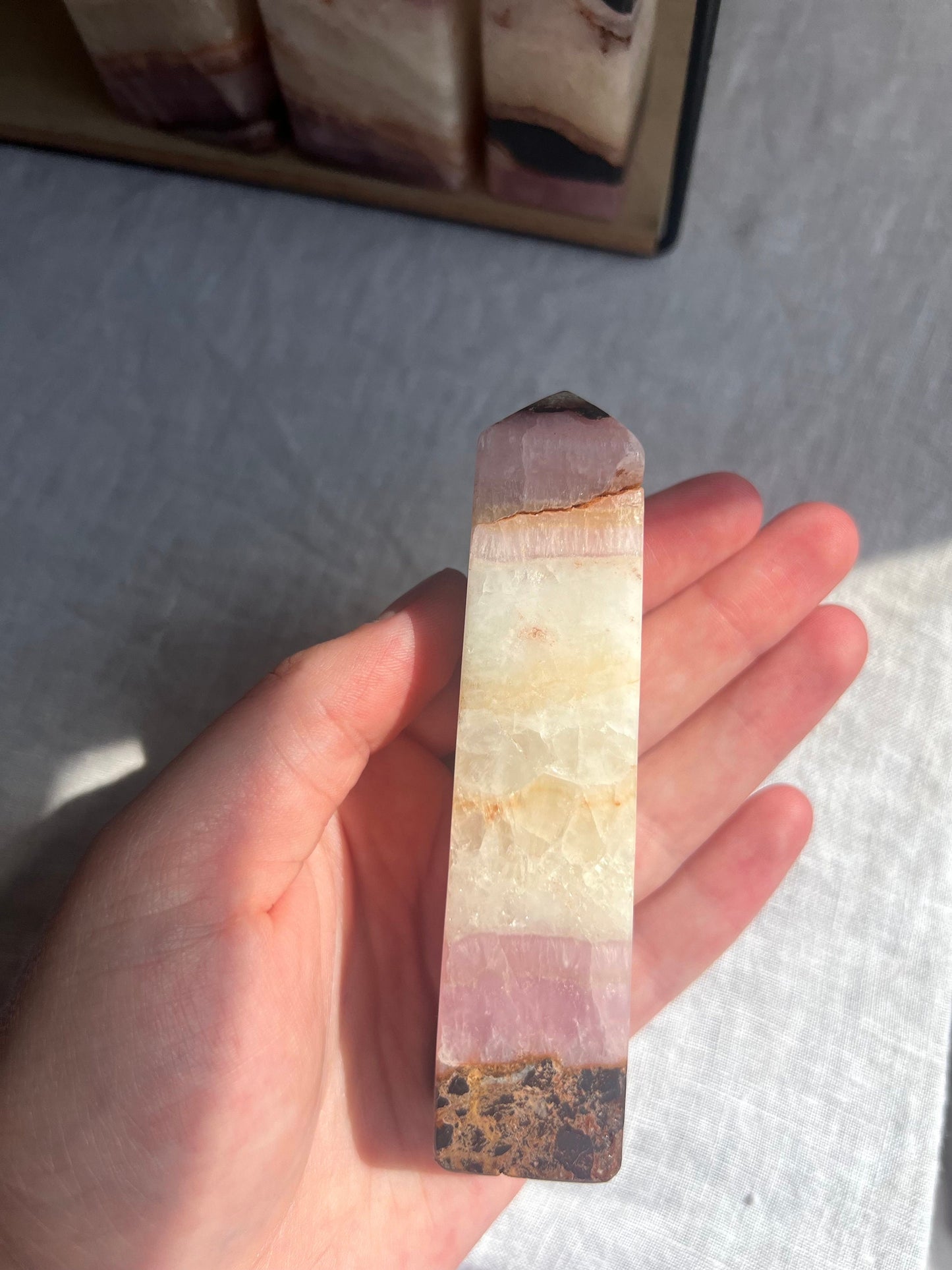 Gorgeous Pink Aragonite Tower | Banded Pink Aragonite Obelisk