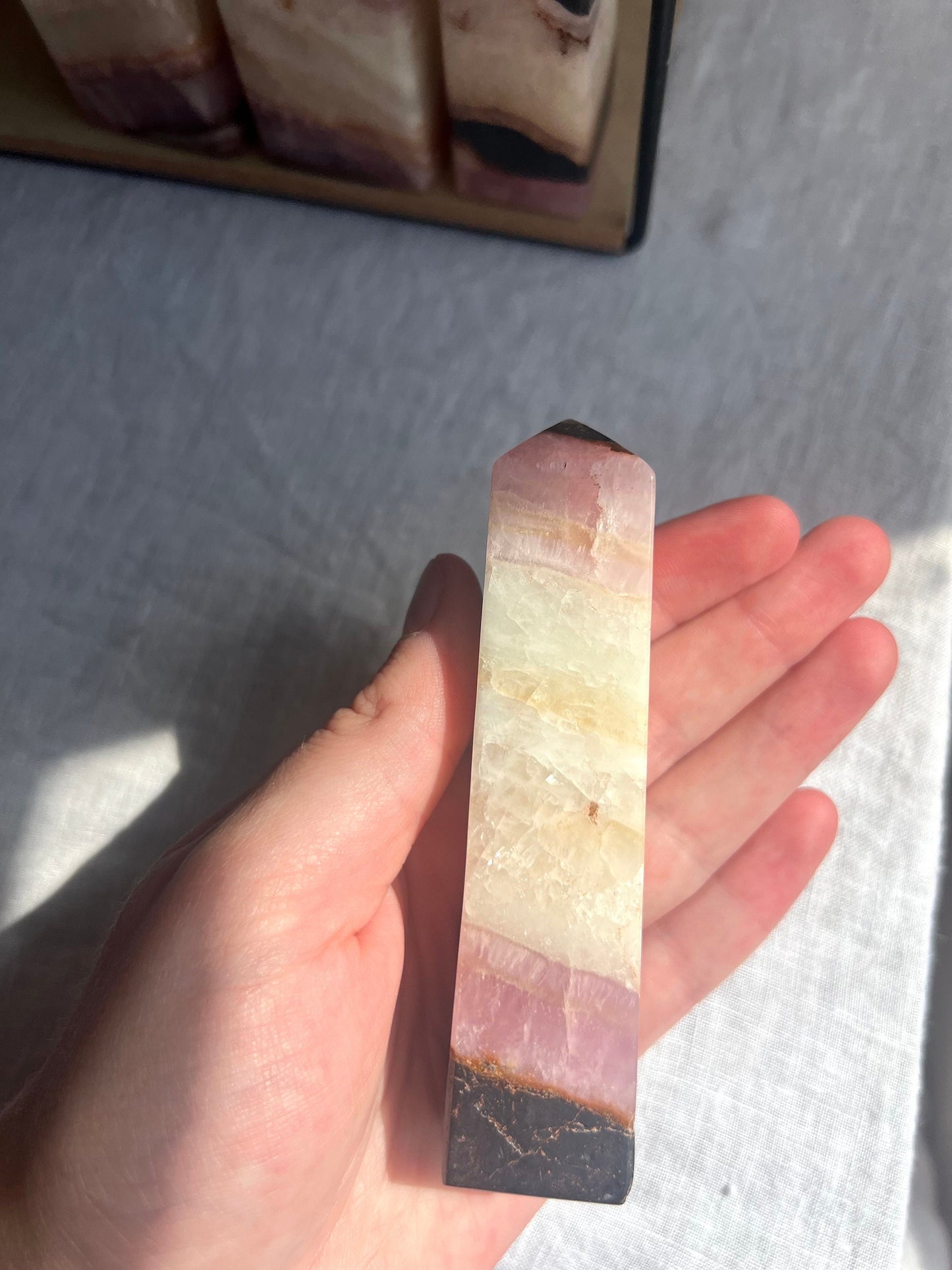Gorgeous Pink Aragonite Tower | Banded Pink Aragonite Obelisk