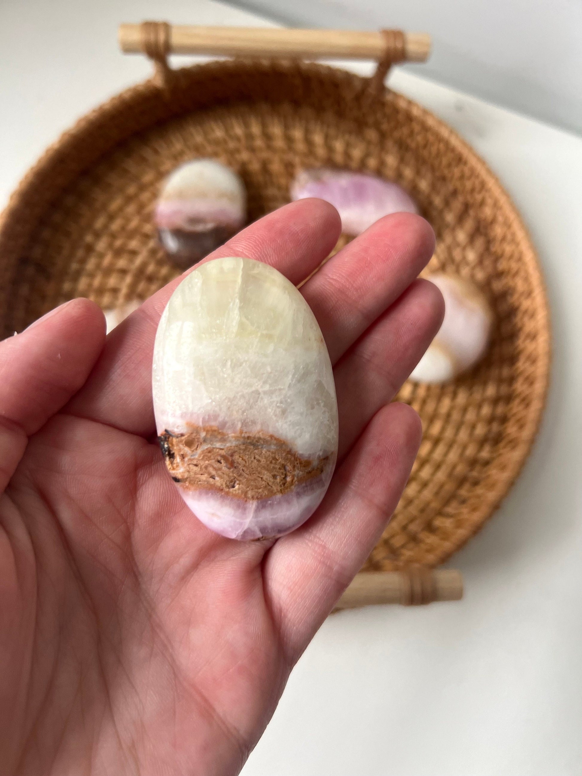 Beautiful Pink Aragonite Palm Stone From Pakistan