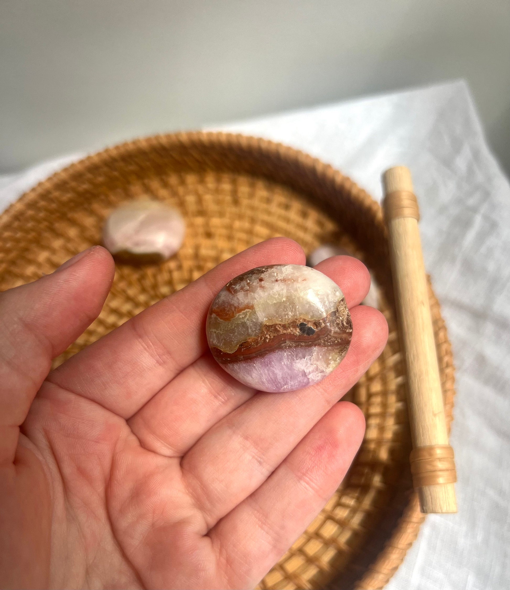 Beautiful Small Pink Aragonite Palm Stone From Pakistan
